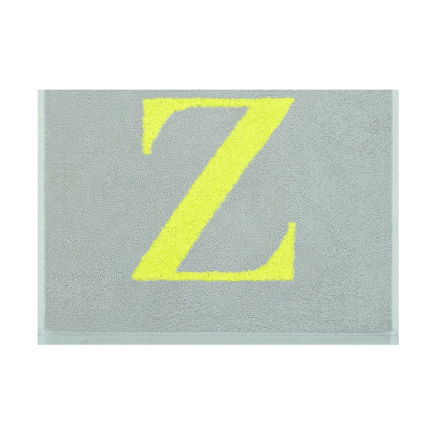 2er Set - Kleines Handtuch mit Buchstabe "Z" – Silber / Lime