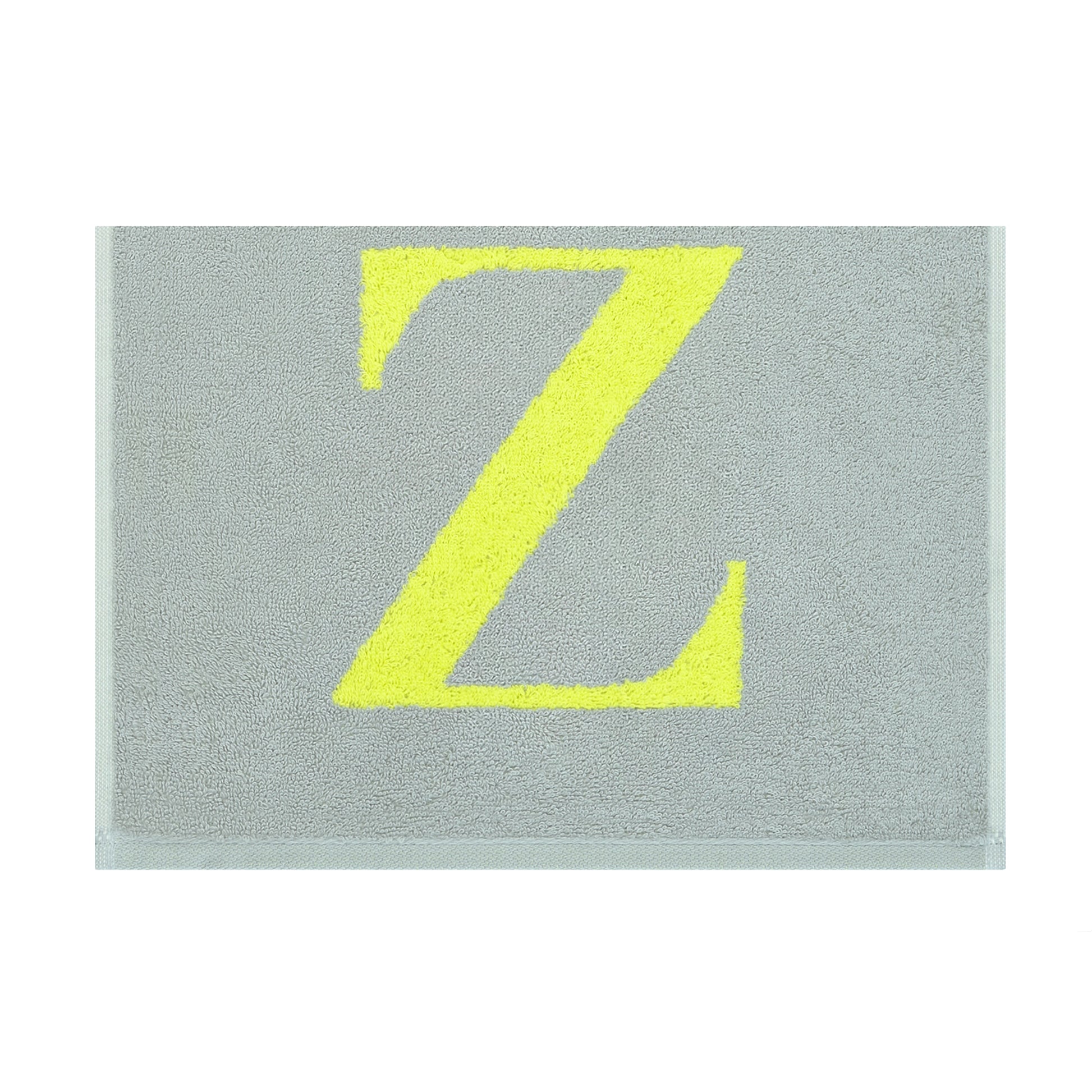 2er Set - Kleines Handtuch mit Buchstabe "Z" – Silber / Lime