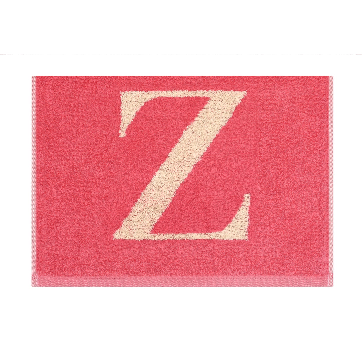2er Set - Kleines Handtuch mit Buchstabe "Z" – Natur / Pink / Orange