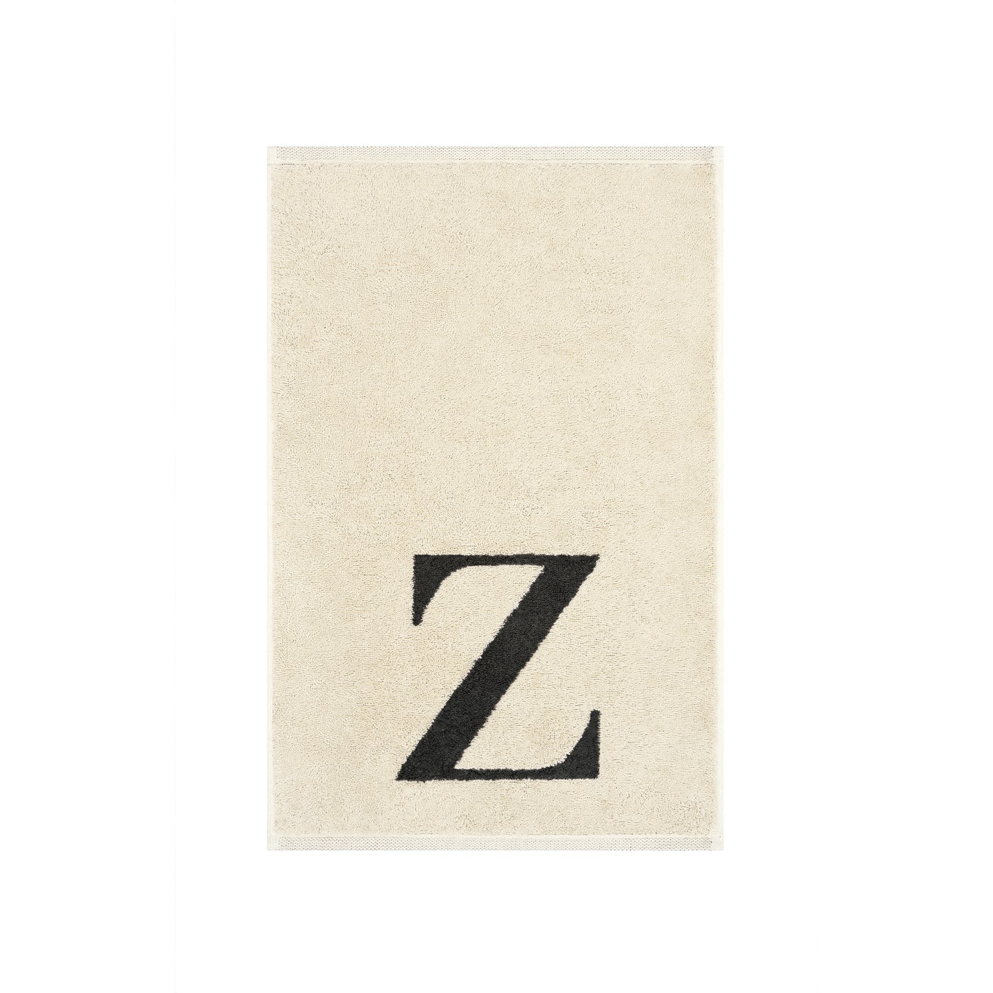 2er Set - Kleines Handtuch mit Buchstabe "Z" – Natur / Dunkelgrau