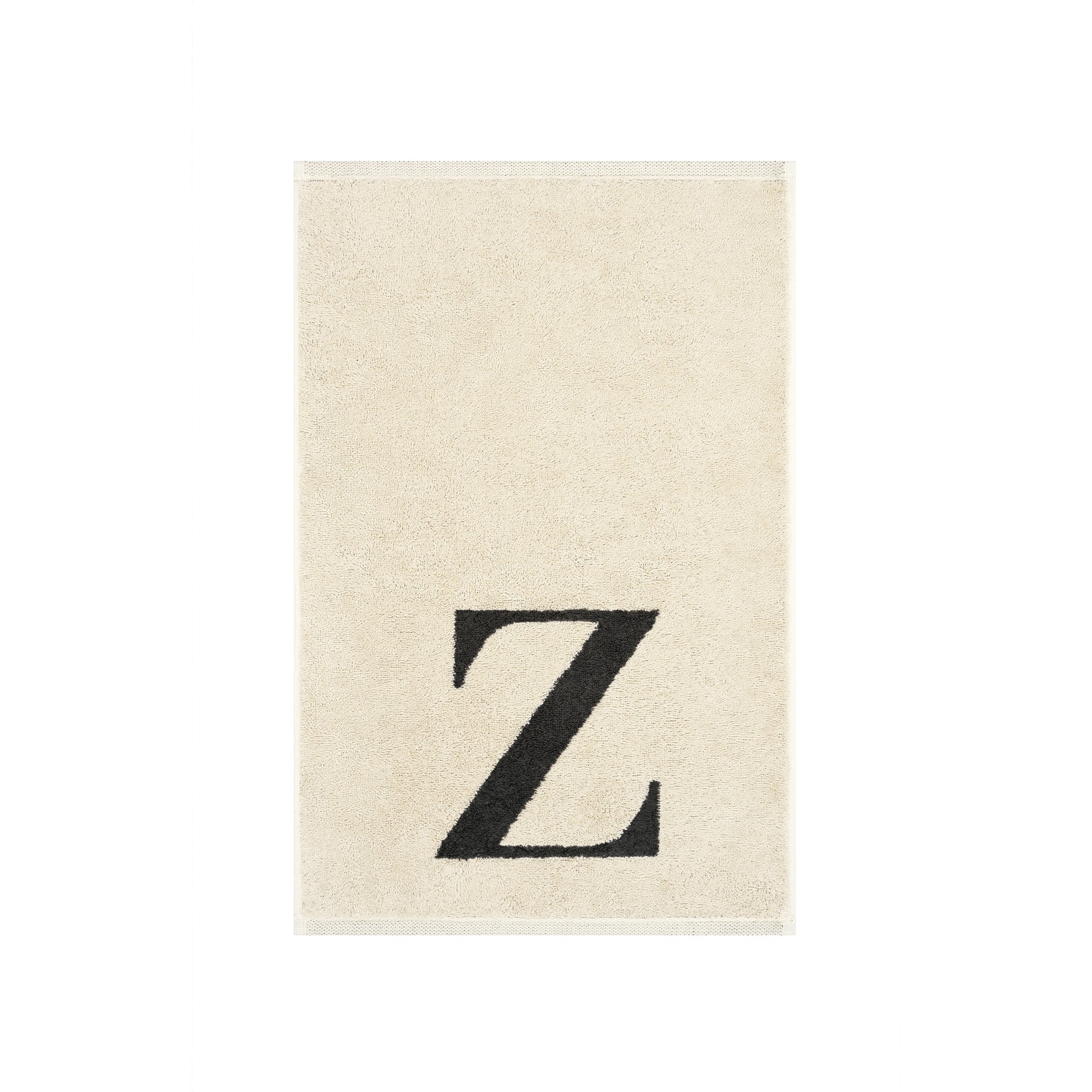 2er Set - Kleines Handtuch mit Buchstabe "Z" – Natur / Dunkelgrau