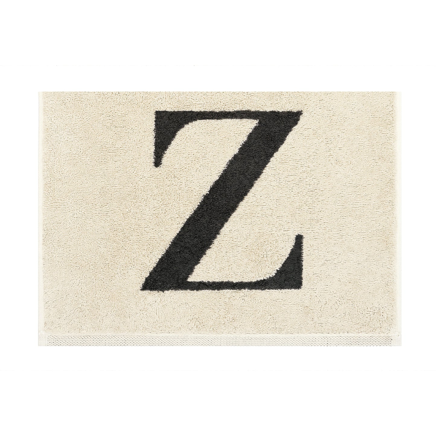 2er Set - Kleines Handtuch mit Buchstabe "Z" – Natur / Dunkelgrau