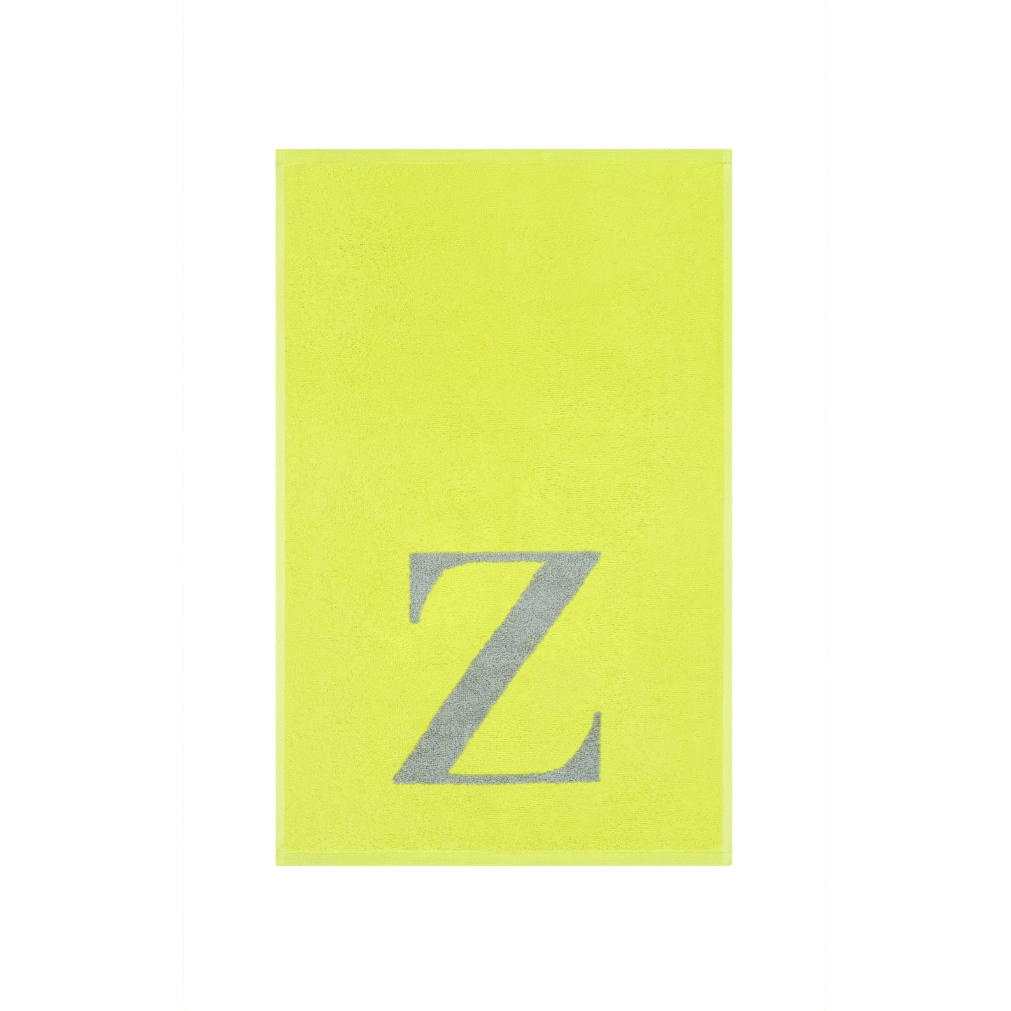 2er Set - Kleines Handtuch mit Buchstabe "Z" – Silber / Lime