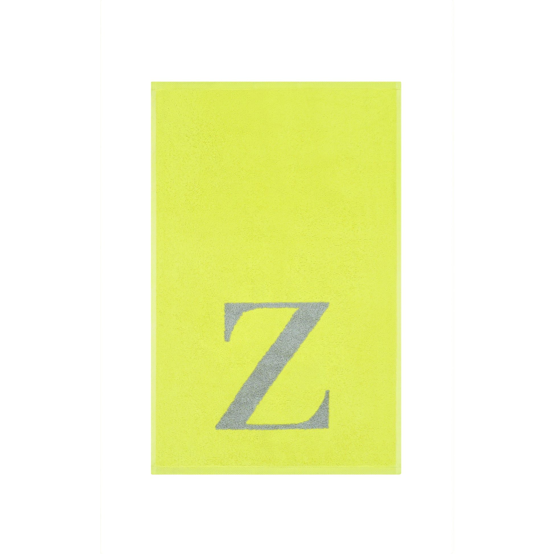 2er Set - Kleines Handtuch mit Buchstabe "Z" – Silber / Lime