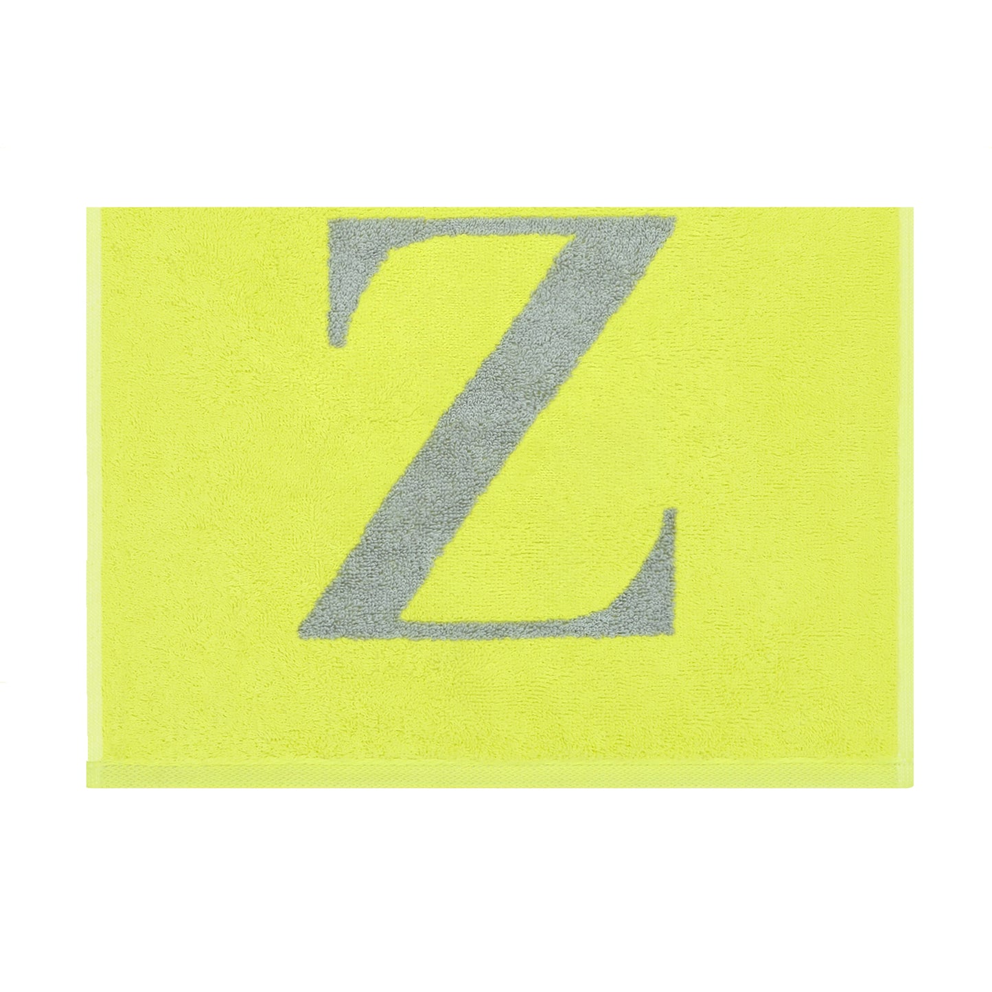 2er Set - Kleines Handtuch mit Buchstabe "Z" – Silber / Lime