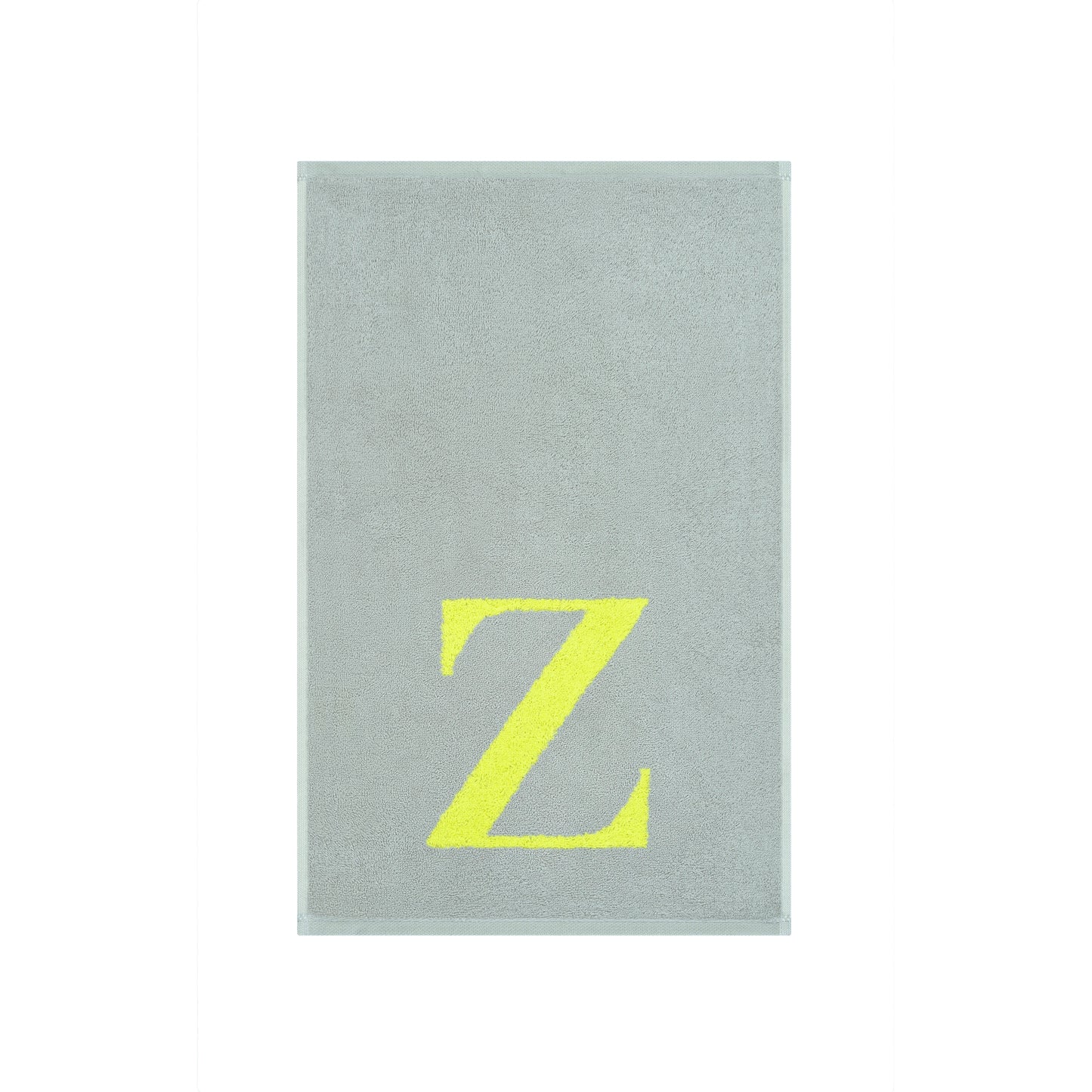 2er Set - Kleines Handtuch mit Buchstabe "Z" – Silber / Lime