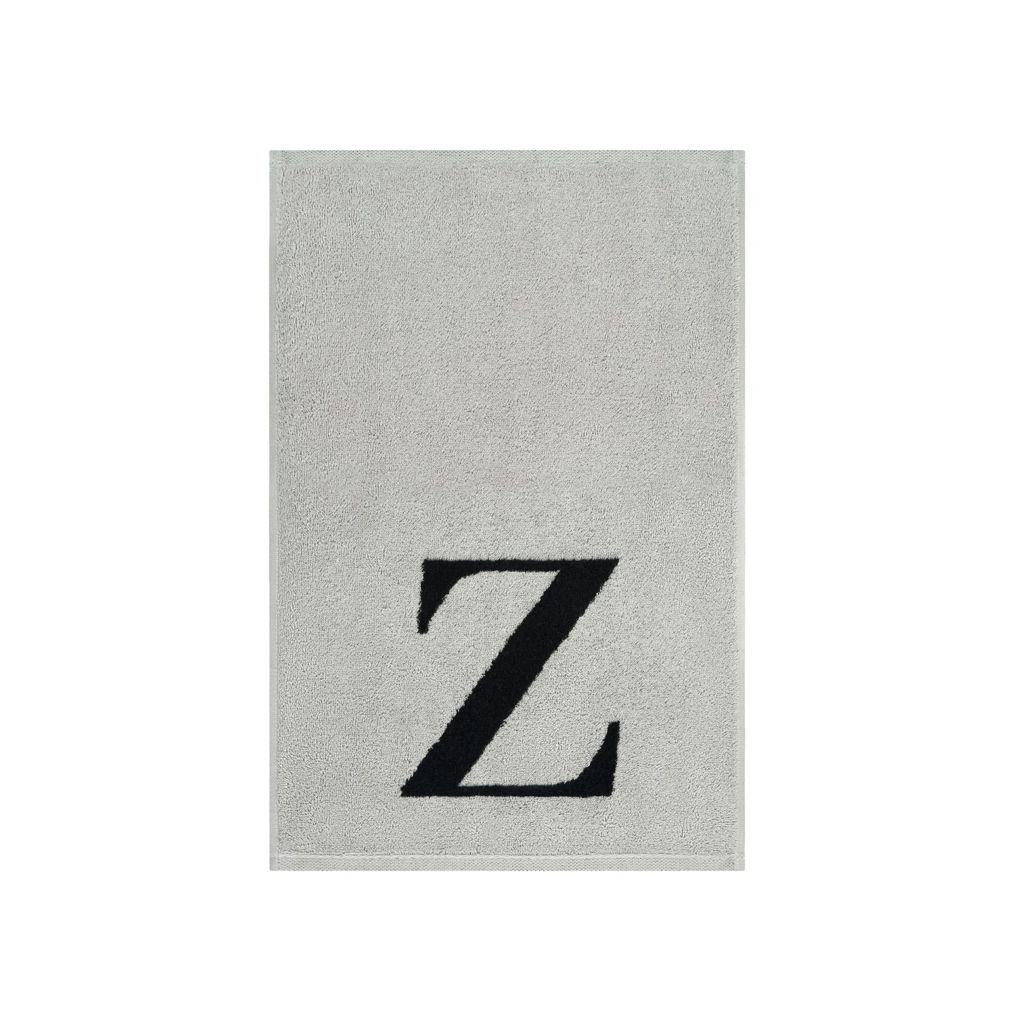 2er Set - Kleines Handtuch mit Buchstabe "Z" – Silber / Schwarz