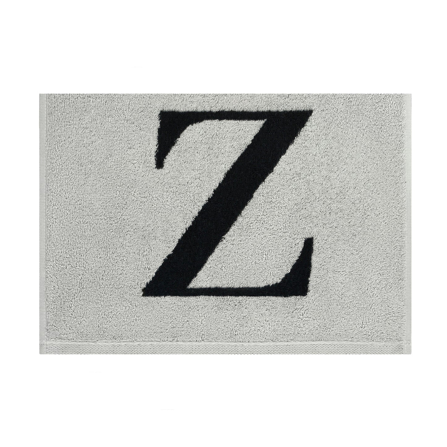 2er Set - Kleines Handtuch mit Buchstabe "Z" – Silber / Schwarz