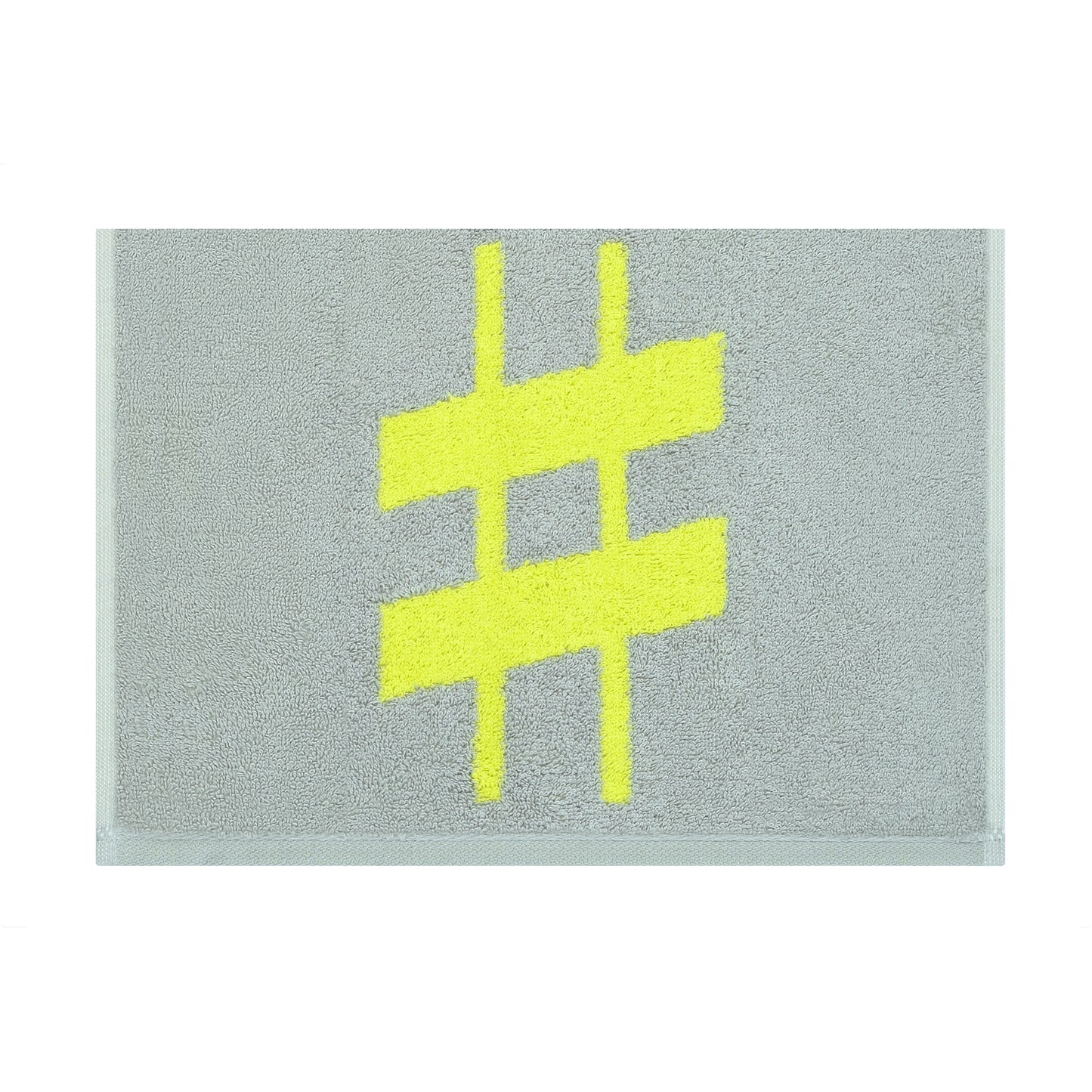 2er Set - Kleines Handtuch mit Buchstabe "#" – Silber / Lime