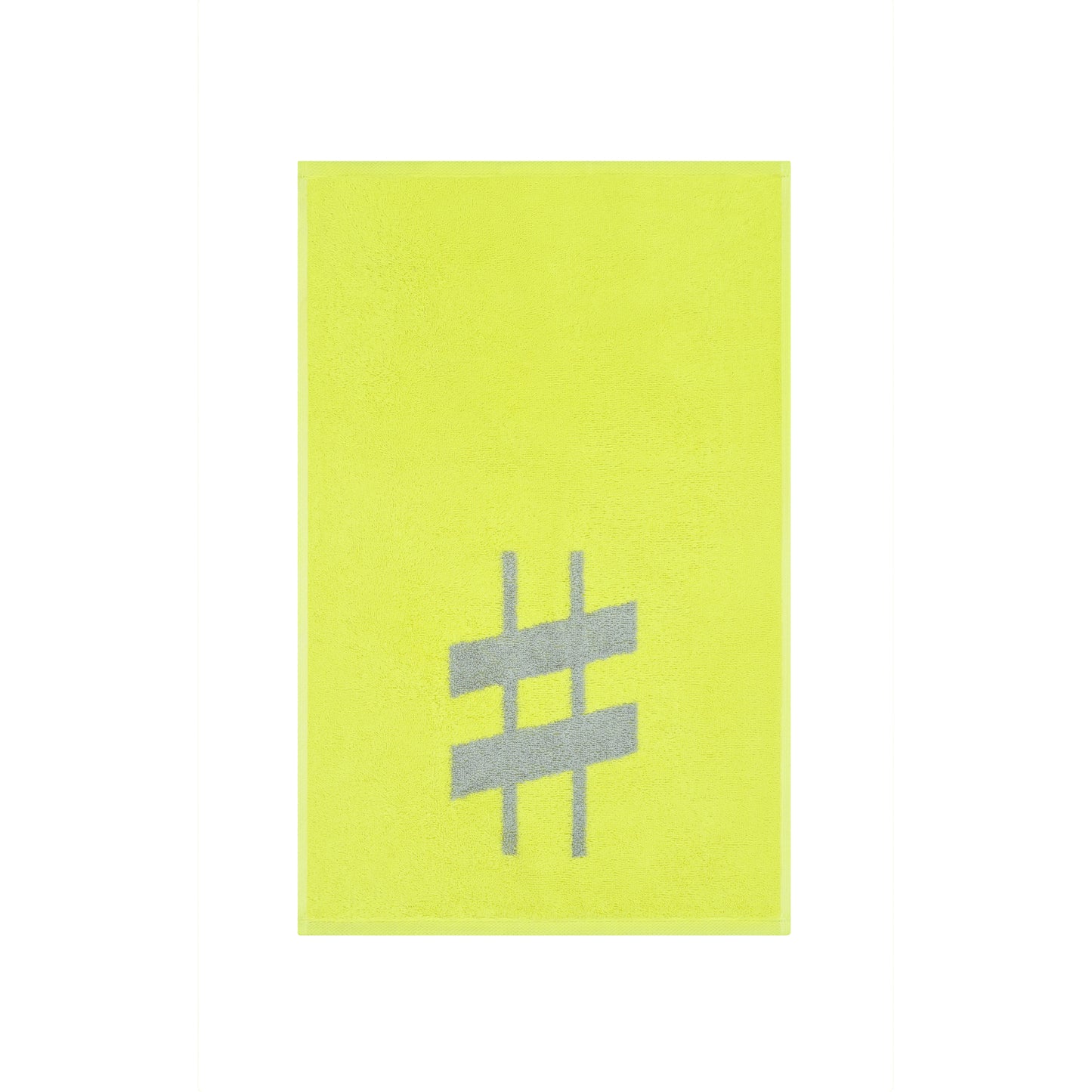 2er Set - Kleines Handtuch mit Buchstabe "#" – Silber / Lime