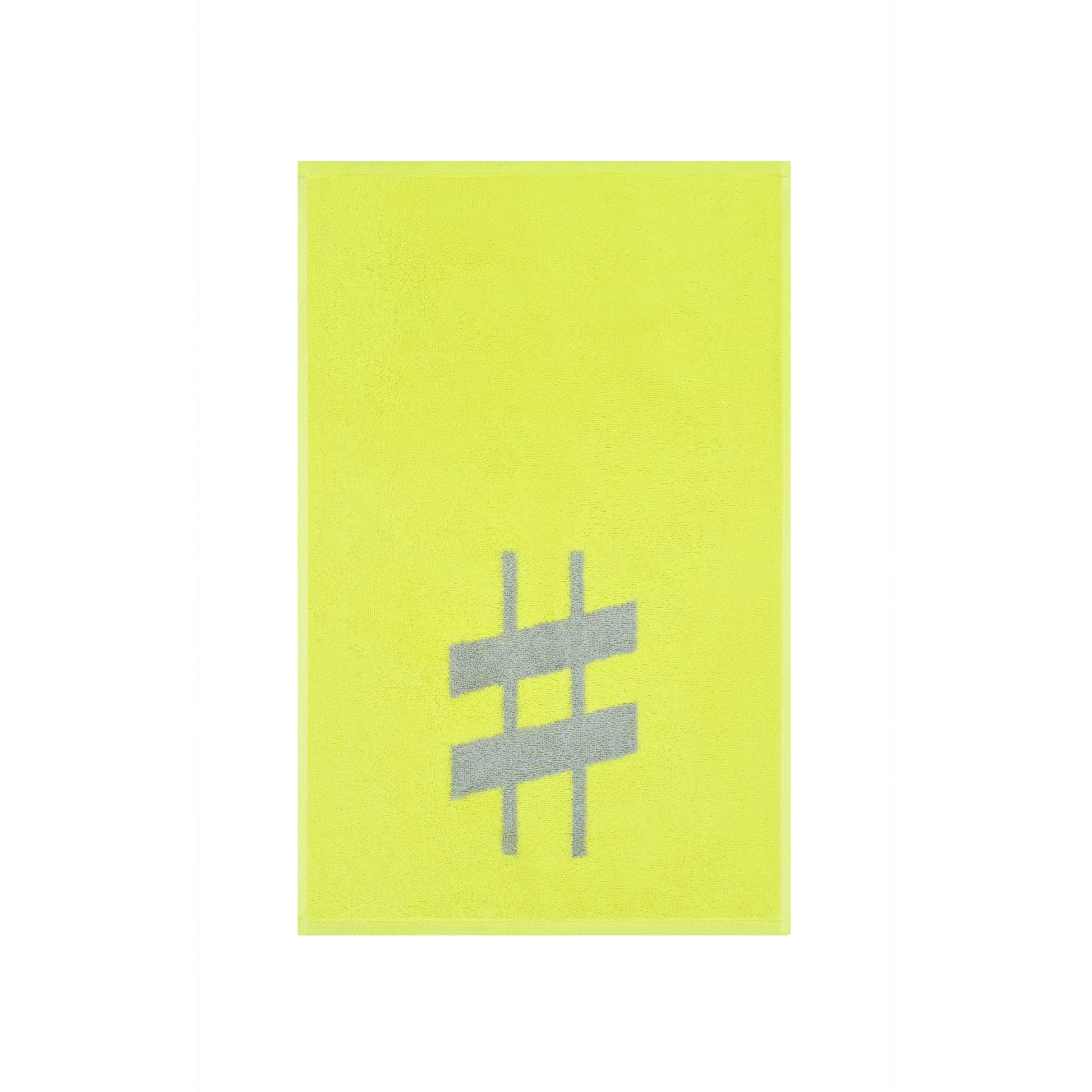 2er Set - Kleines Handtuch mit Buchstabe "#" – Silber / Lime