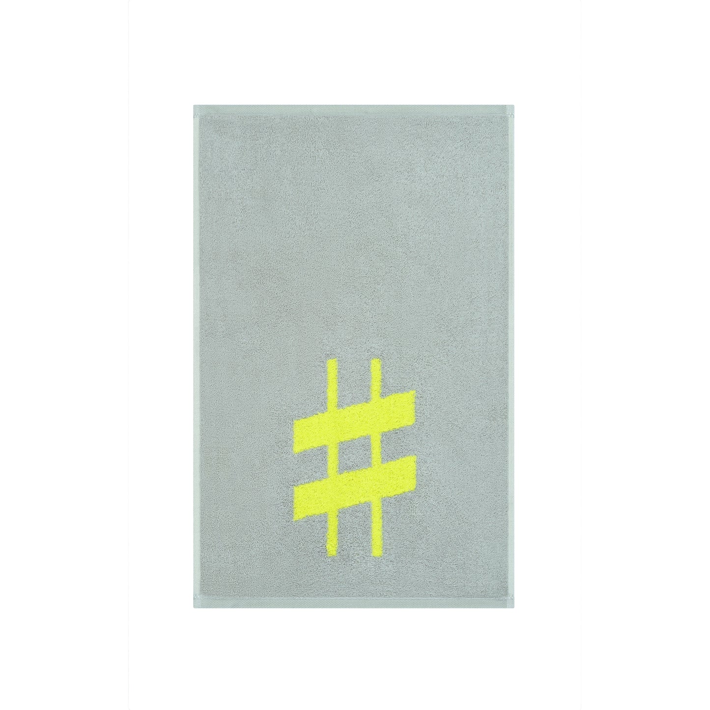 2er Set - Kleines Handtuch mit Buchstabe "#" – Silber / Lime