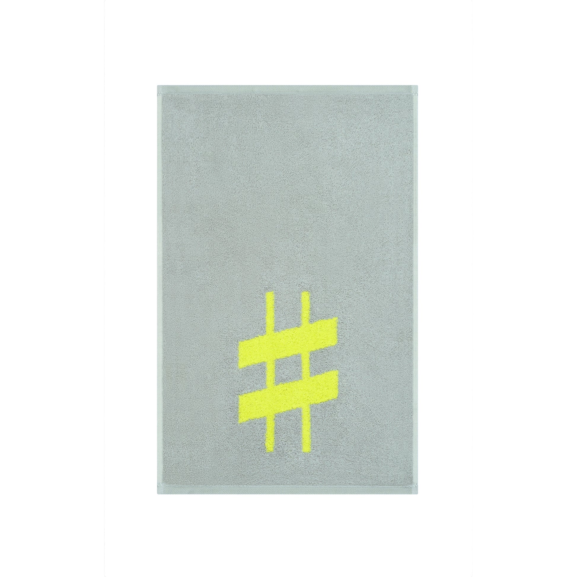 2er Set - Kleines Handtuch mit Buchstabe "#" – Silber / Lime