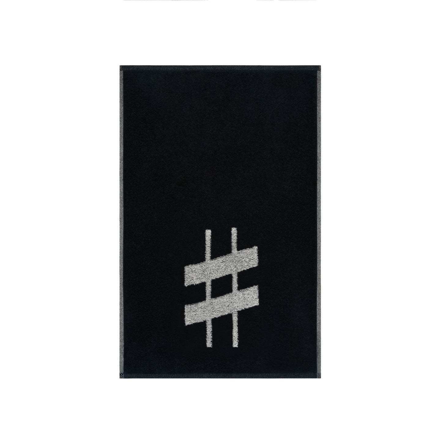 2er Set - Kleines Handtuch mit Buchstabe "#" – Silber / Schwarz