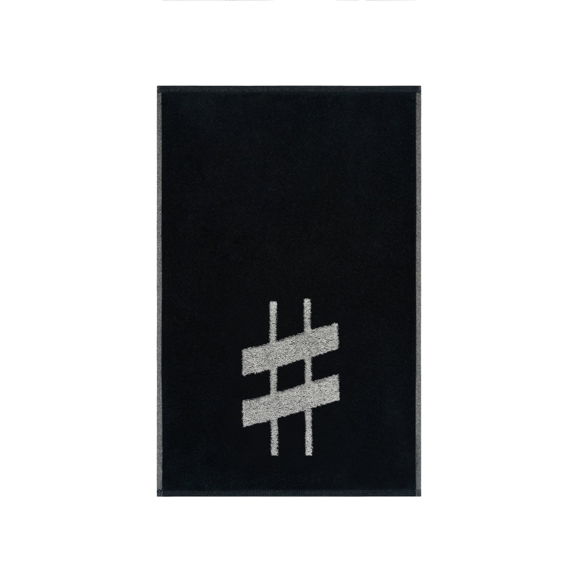 2er Set - Kleines Handtuch mit Buchstabe "#" – Silber / Schwarz