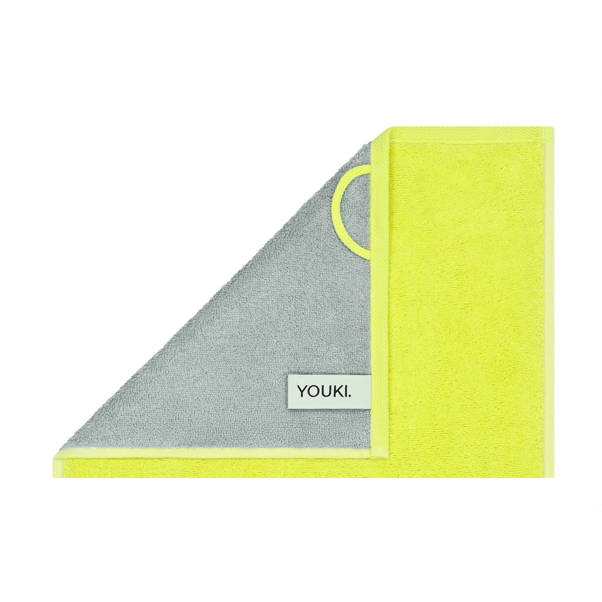 2er Set - Kleines Handtuch mit Buchstabe "L" – Silber / Lime