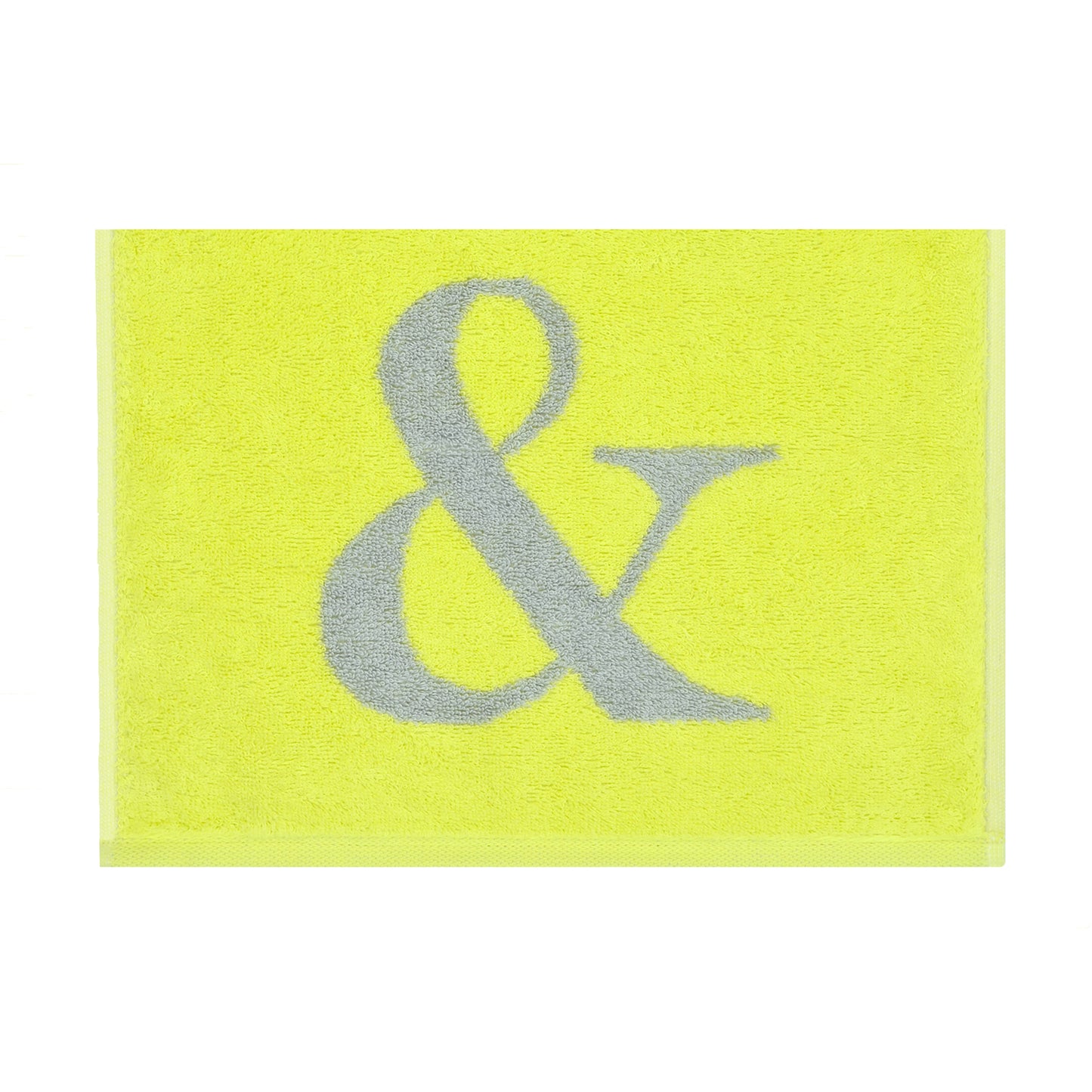 2er Set - Kleines Handtuch mit Buchstabe "&" – Silber / Lime