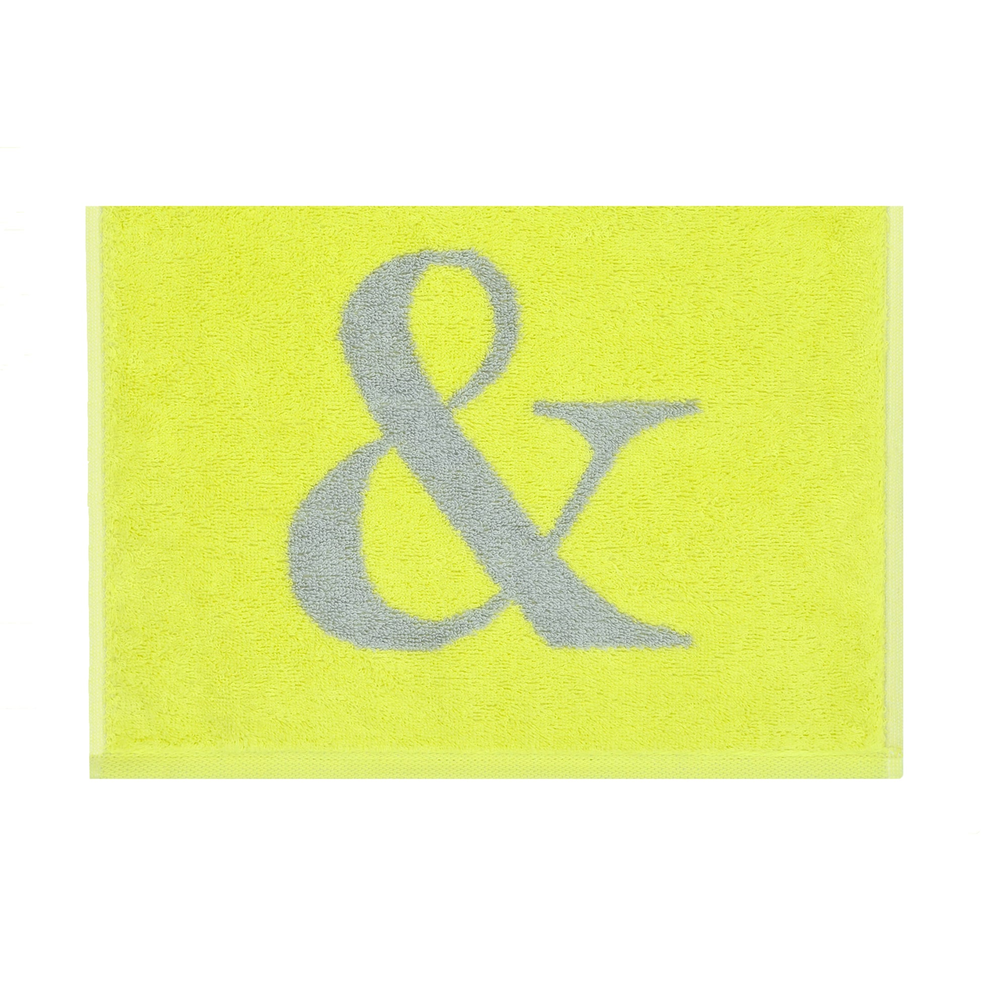 2er Set - Kleines Handtuch mit Buchstabe "&" – Silber / Lime