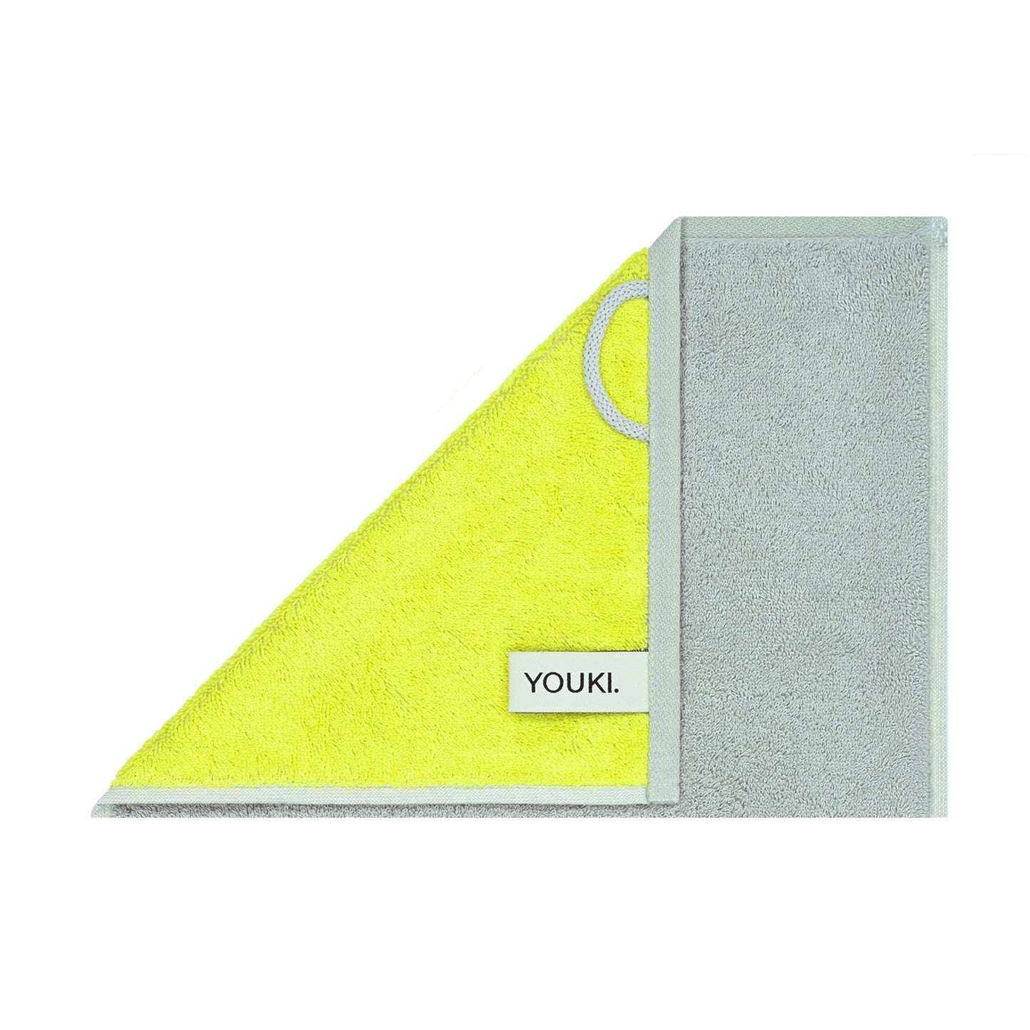 2er Set - Kleines Handtuch mit Buchstabe "V" – Silber / Lime