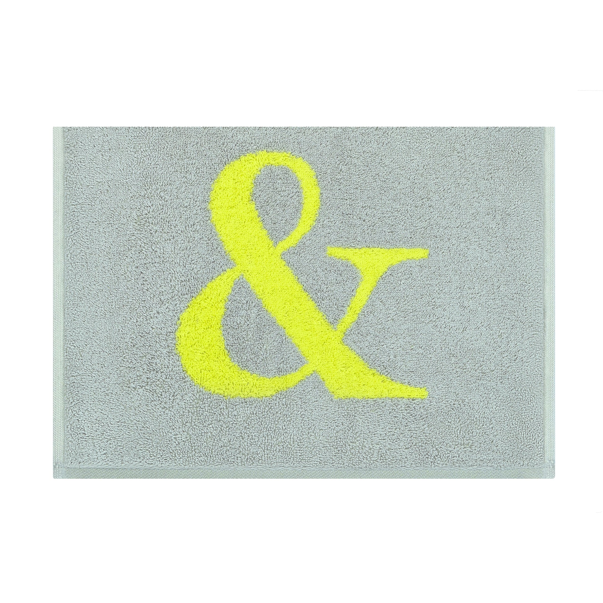 2er Set - Kleines Handtuch mit Buchstabe "&" – Silber / Lime