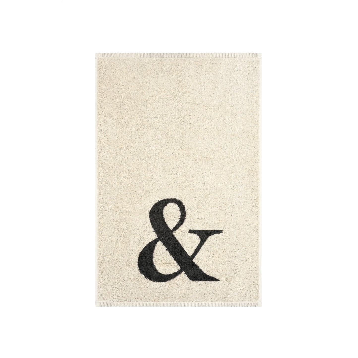 2er Set - Kleines Handtuch mit Buchstabe "&" – Natur / Dunkelgrau
