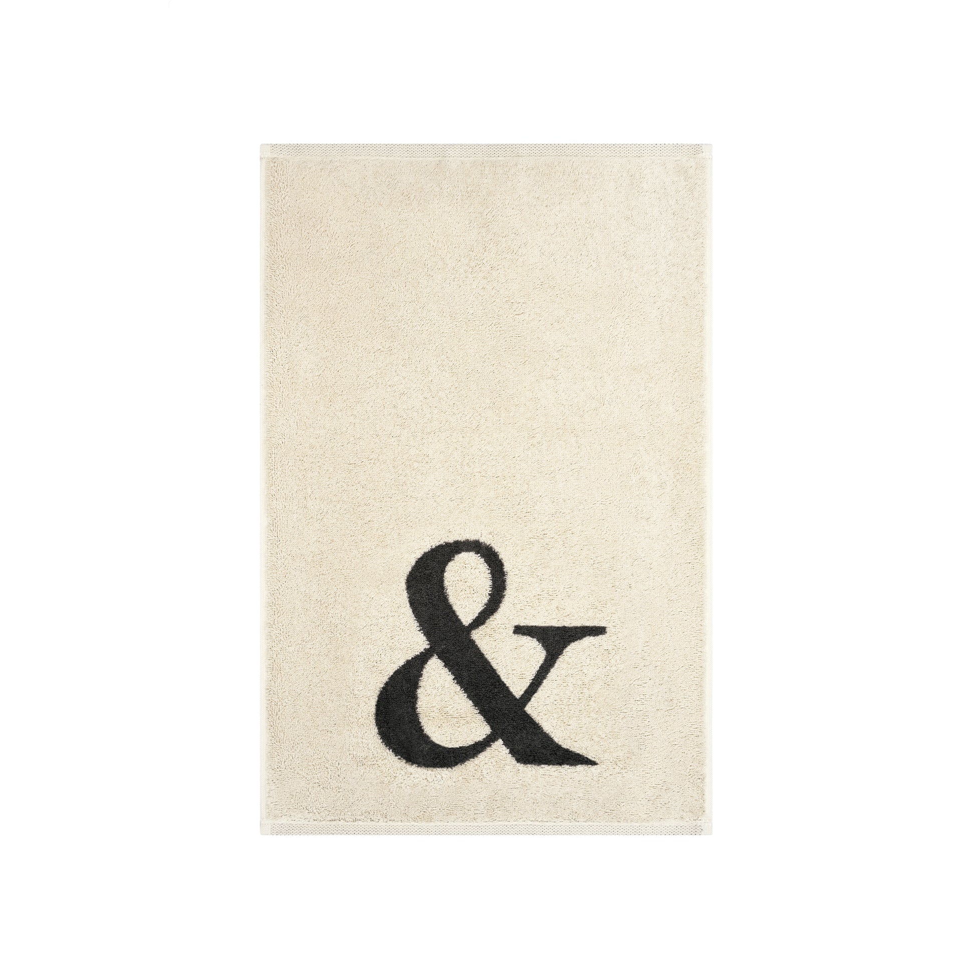2er Set - Kleines Handtuch mit Buchstabe "&" – Natur / Dunkelgrau