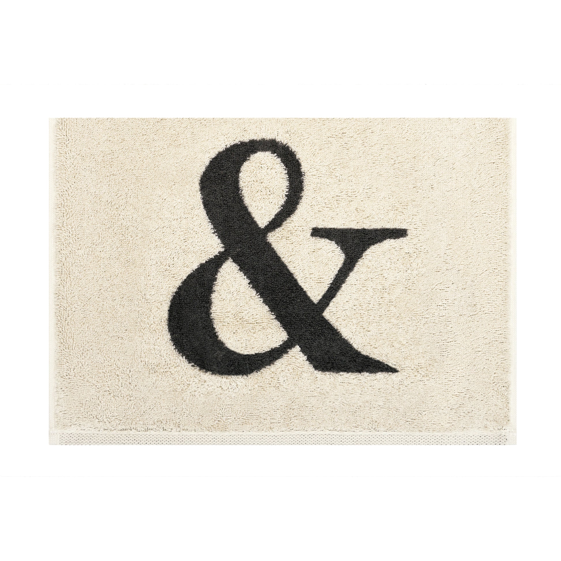 2er Set - Kleines Handtuch mit Buchstabe "&" – Natur / Dunkelgrau