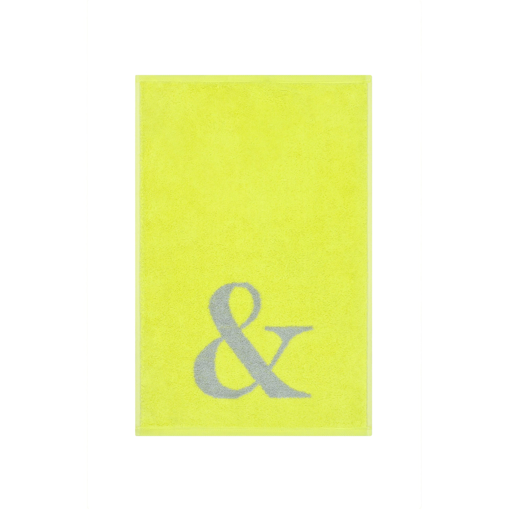 2er Set - Kleines Handtuch mit Buchstabe "&" – Silber / Lime