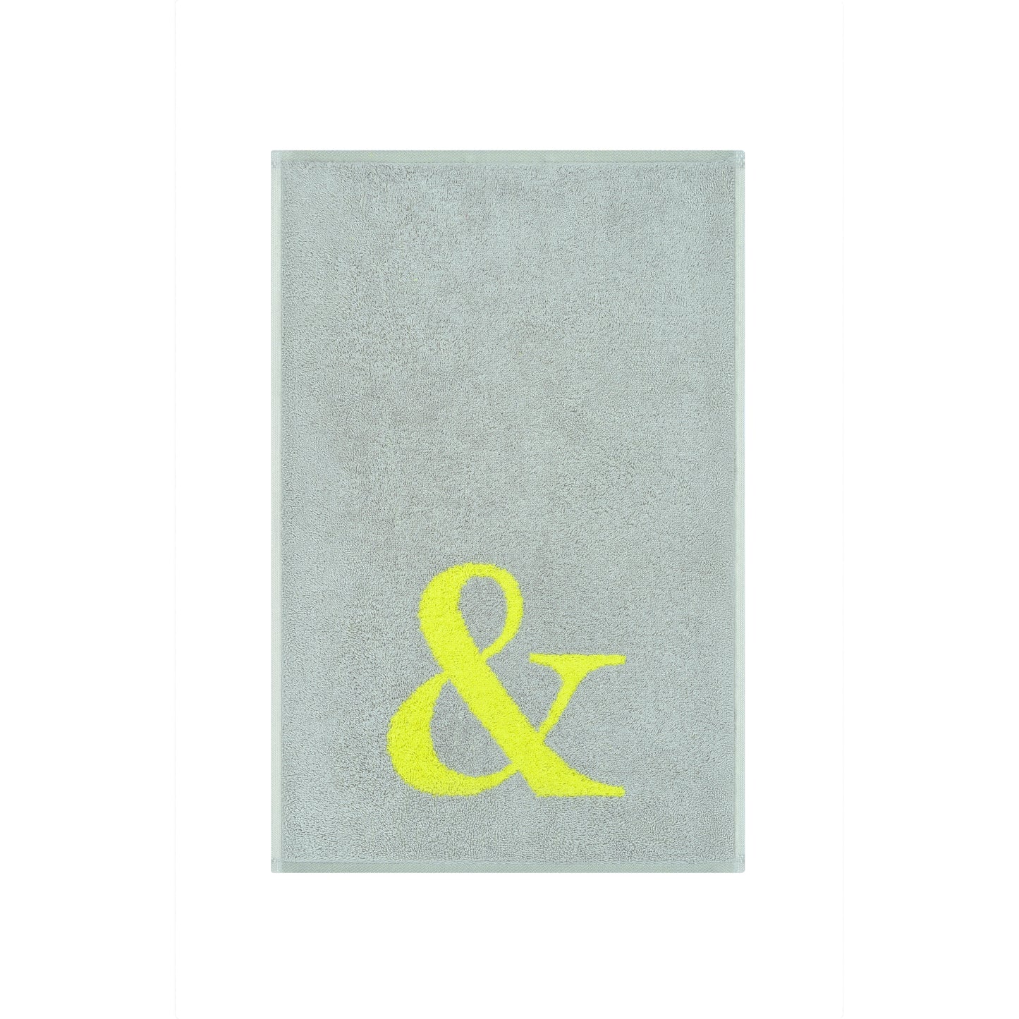 2er Set - Kleines Handtuch mit Buchstabe "&" – Silber / Lime