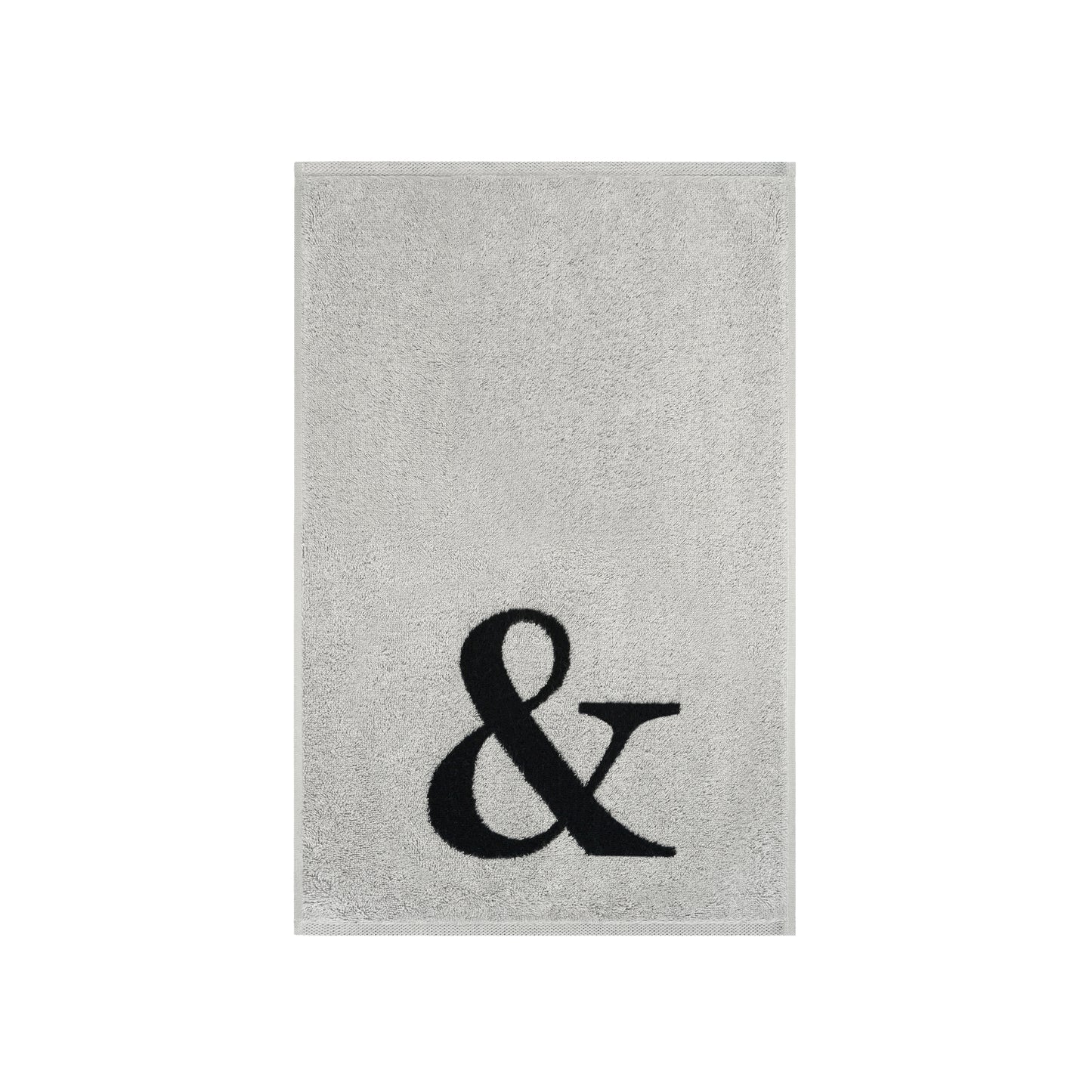 2er Set - Kleines Handtuch mit Buchstabe "&" – Silber / Schwarz