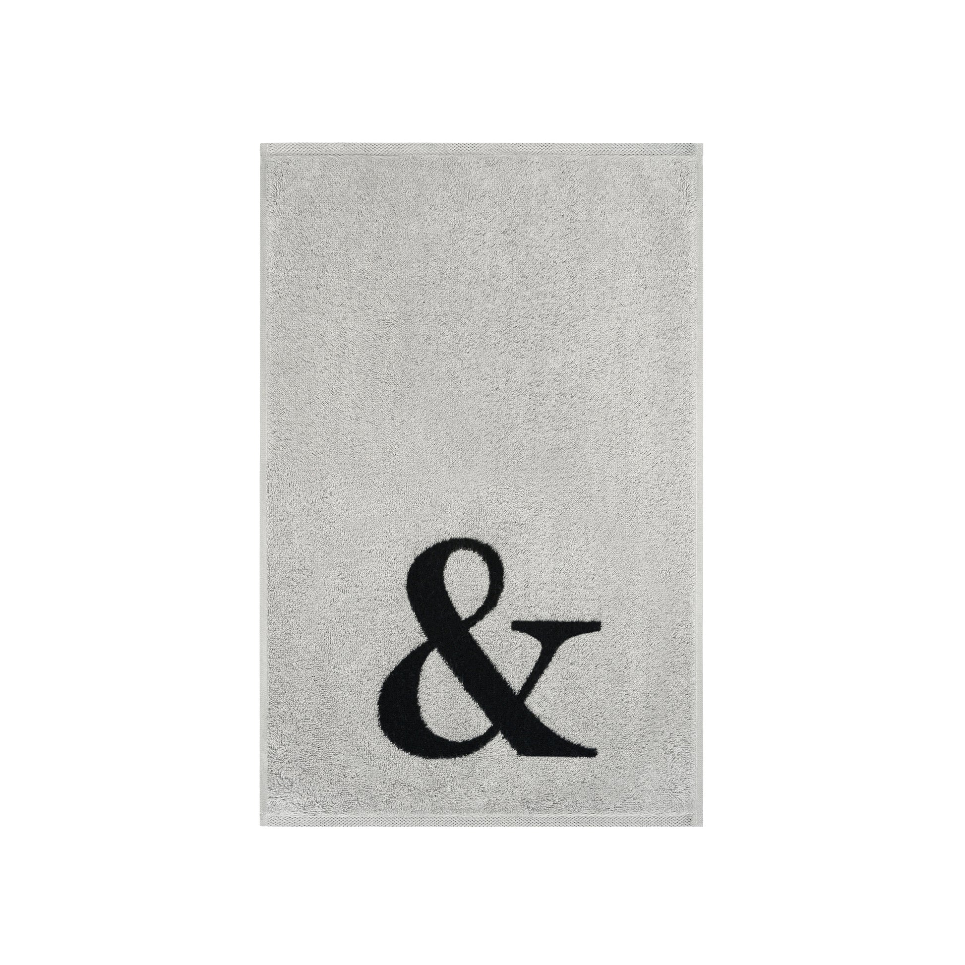 2er Set - Kleines Handtuch mit Buchstabe "&" – Silber / Schwarz