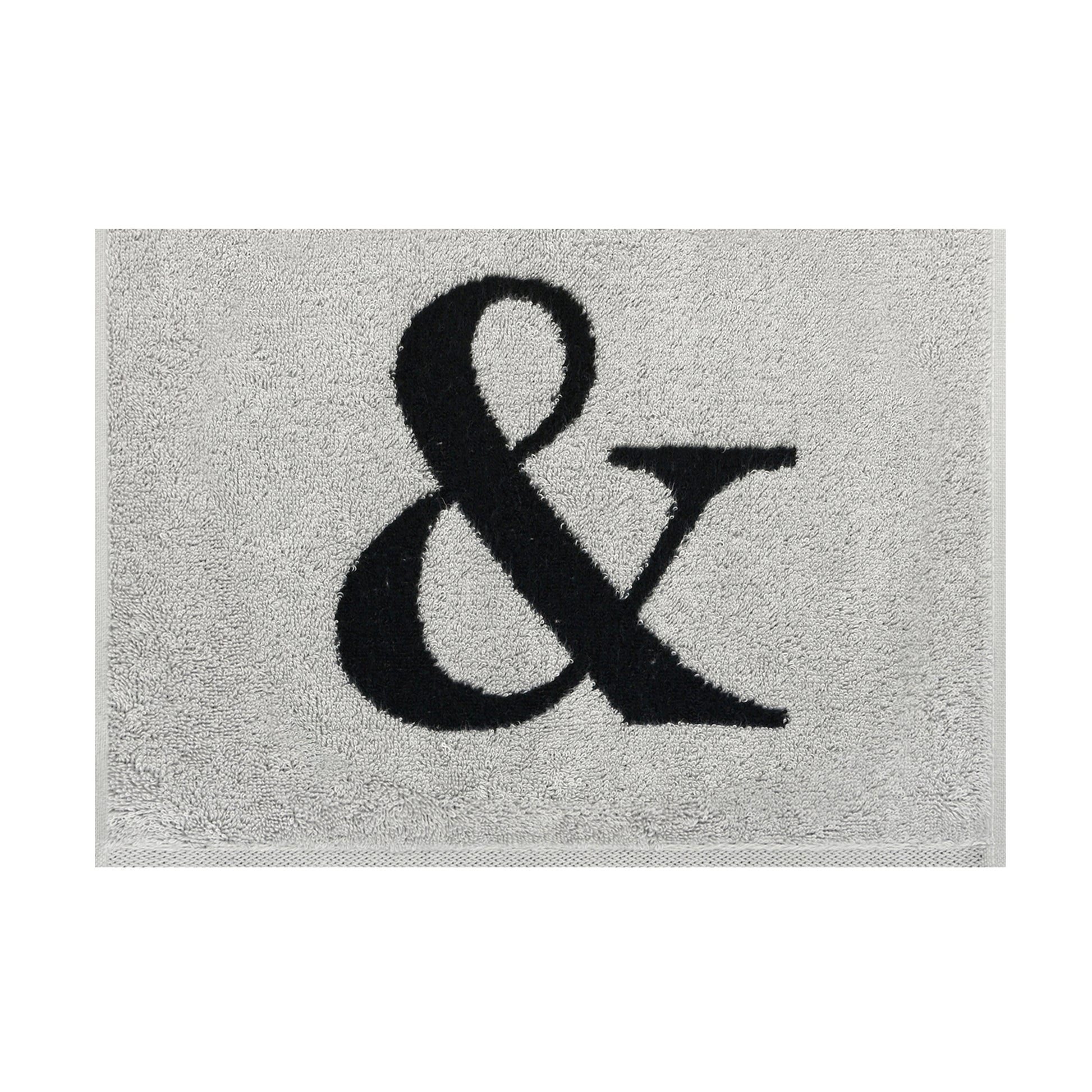 2er Set - Kleines Handtuch mit Buchstabe "&" – Silber / Schwarz