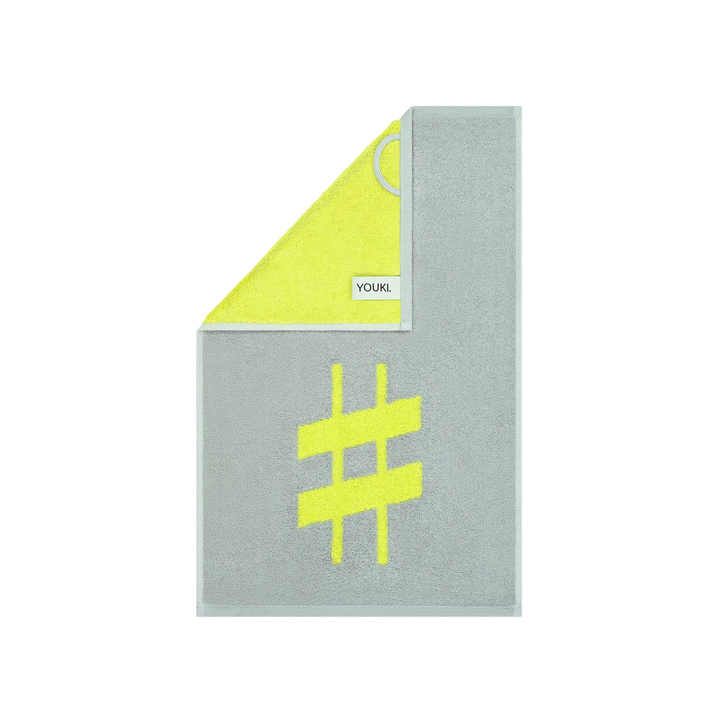 2er Set - Kleines Handtuch mit Buchstabe "#" – Silber / Lime