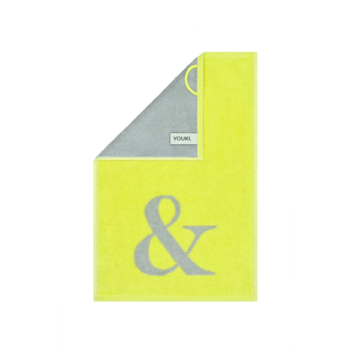2er Set - Kleines Handtuch mit Buchstabe "&" – Silber / Lime