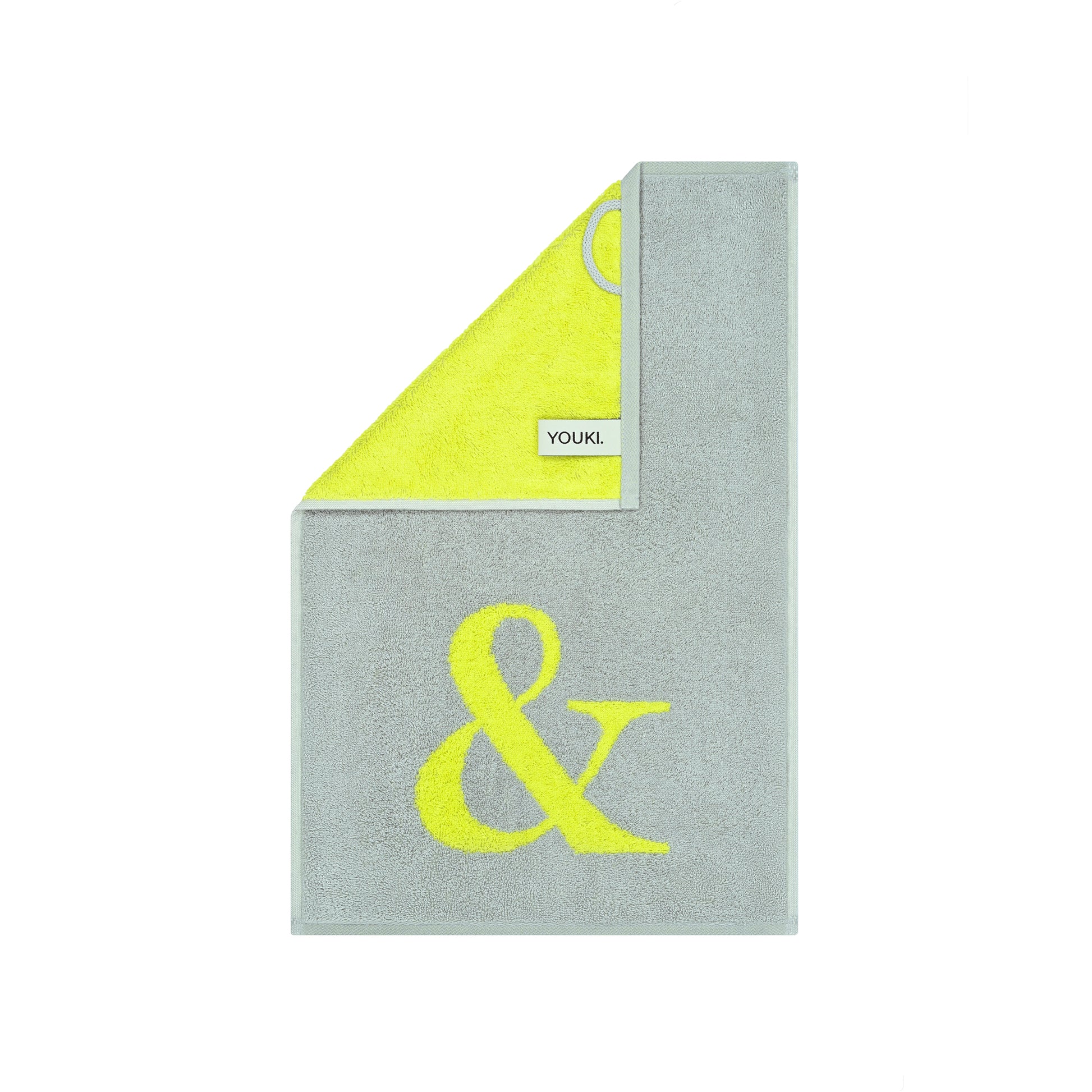 2er Set - Kleines Handtuch mit Buchstabe "&" – Silber / Lime