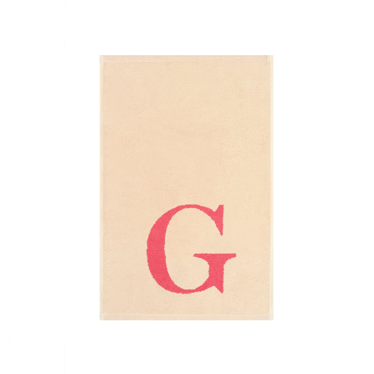 2er Set - Kleines Handtuch mit Buchstabe "G" – Natur / Pink / Orange