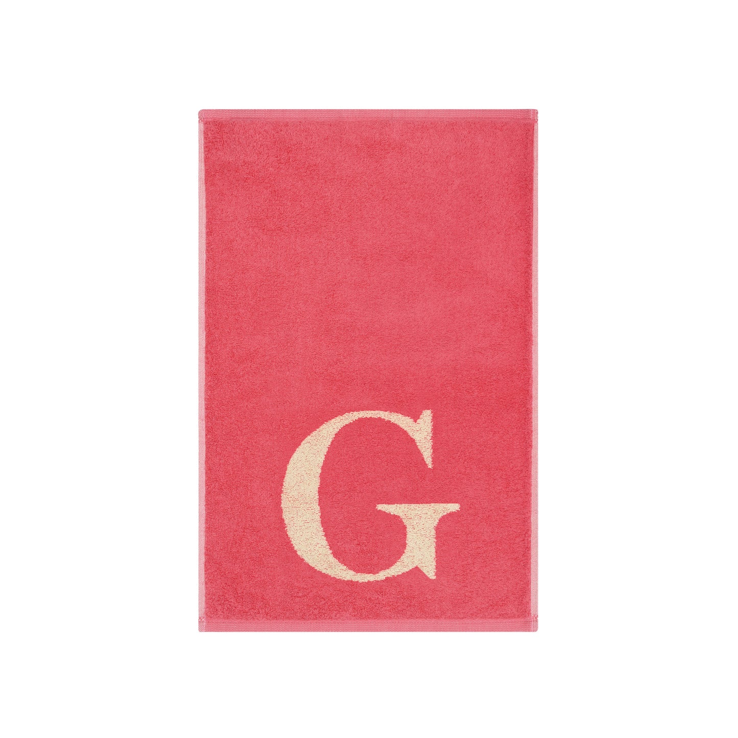 2er Set - Kleines Handtuch mit Buchstabe "G" – Natur / Pink / Orange