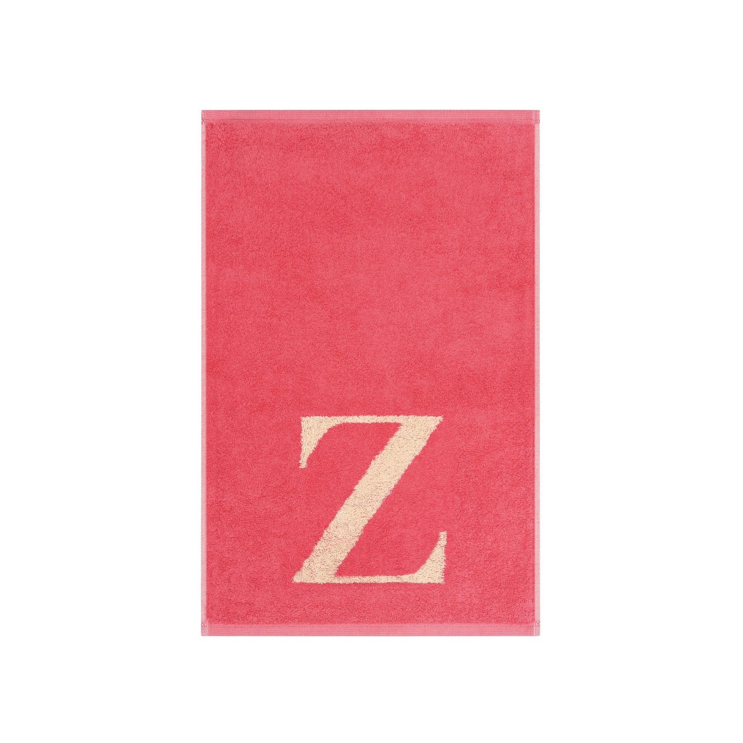 2er Set - Kleines Handtuch mit Buchstabe "Z" – Natur / Pink / Orange