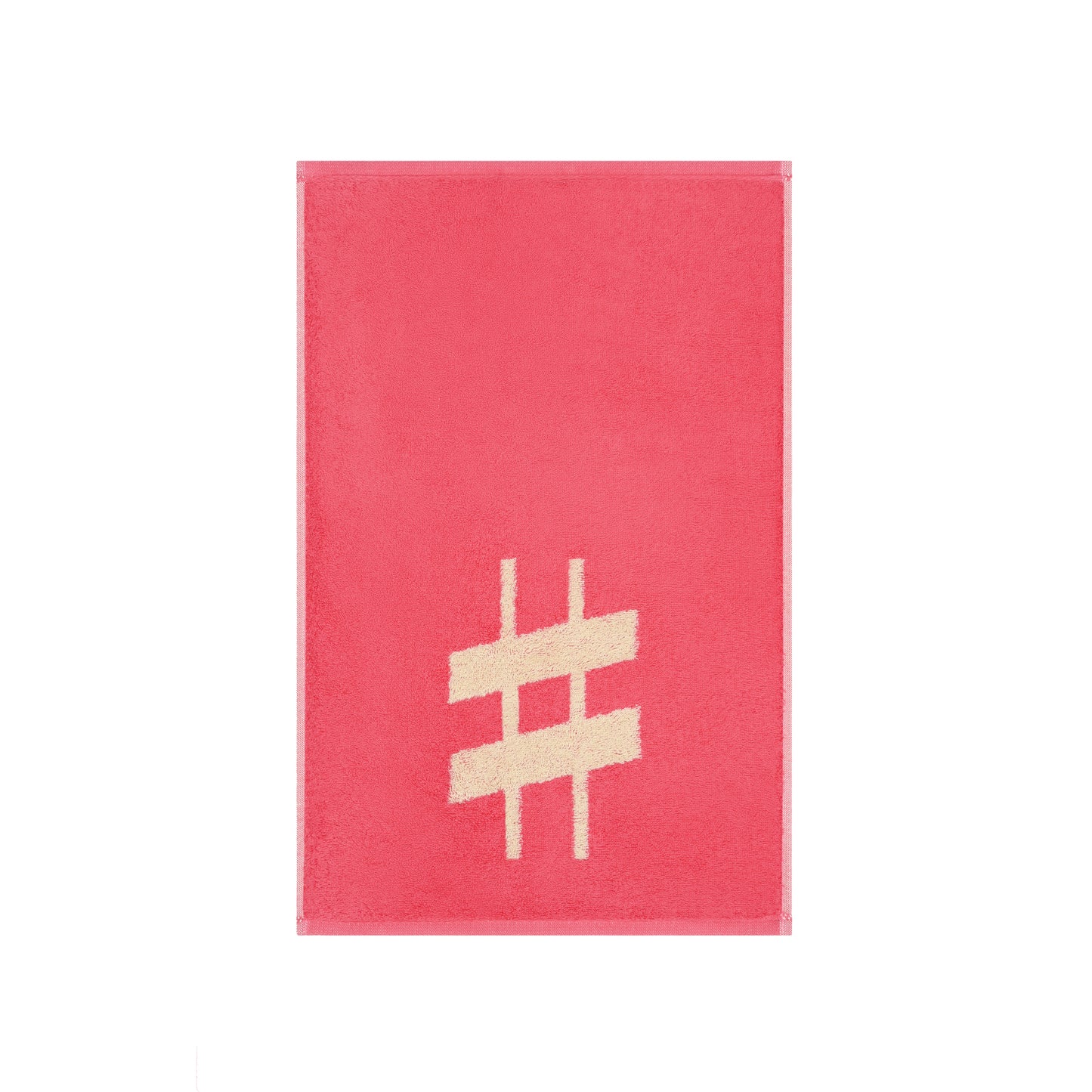 2er Set - Kleines Handtuch mit Buchstabe "#" – Natur / Pink / Orange