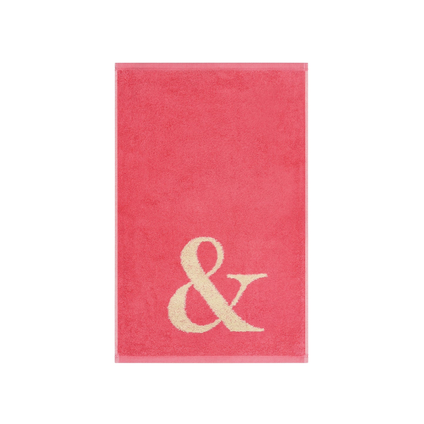 2er Set - Kleines Handtuch mit Buchstabe "&" – Natur / Pink / Orange