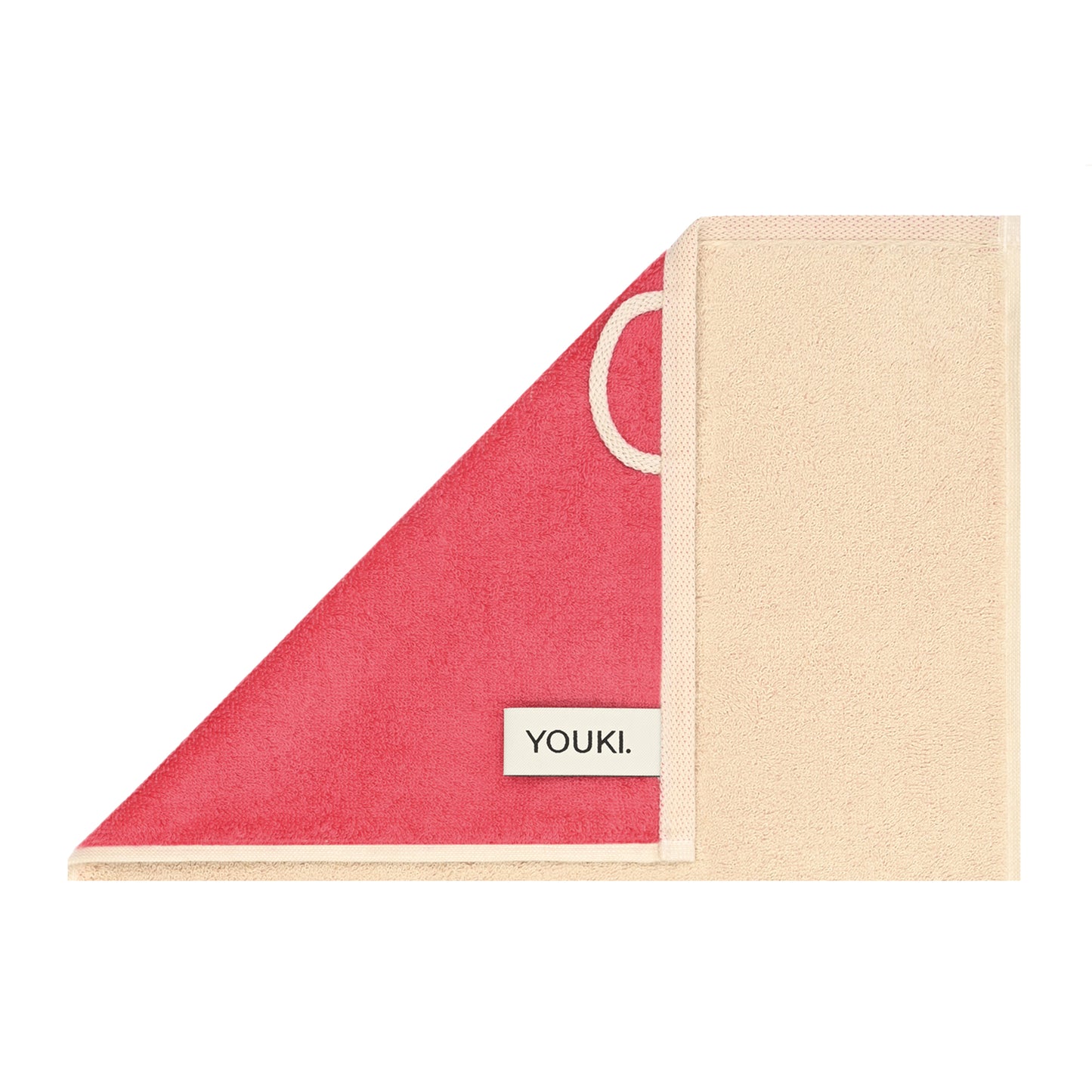 2er Set - Kleines Handtuch mit Buchstabe "C" – Natur / Pink / Orange