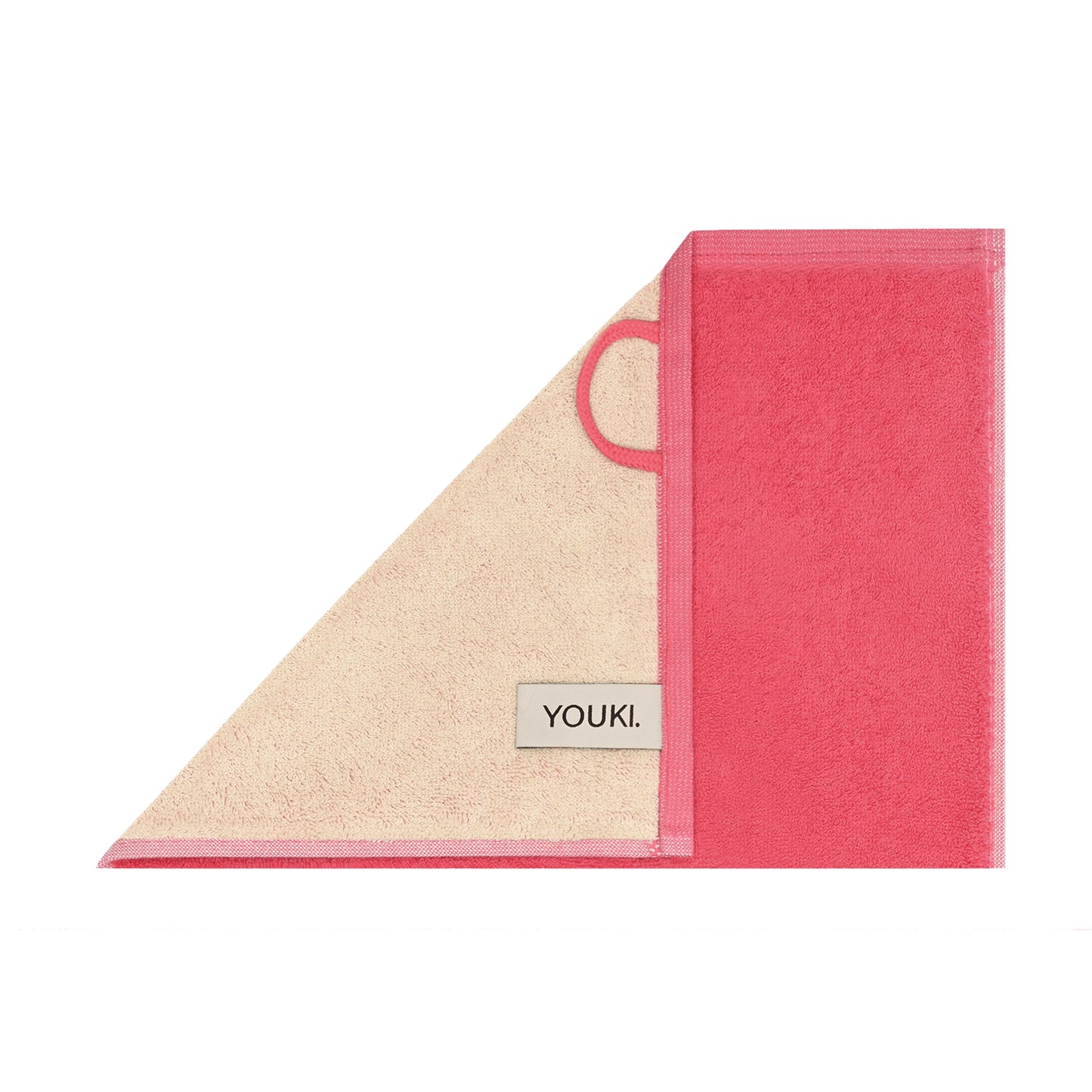2er Set - Kleines Handtuch mit Buchstabe "E" – Natur / Pink / Orange