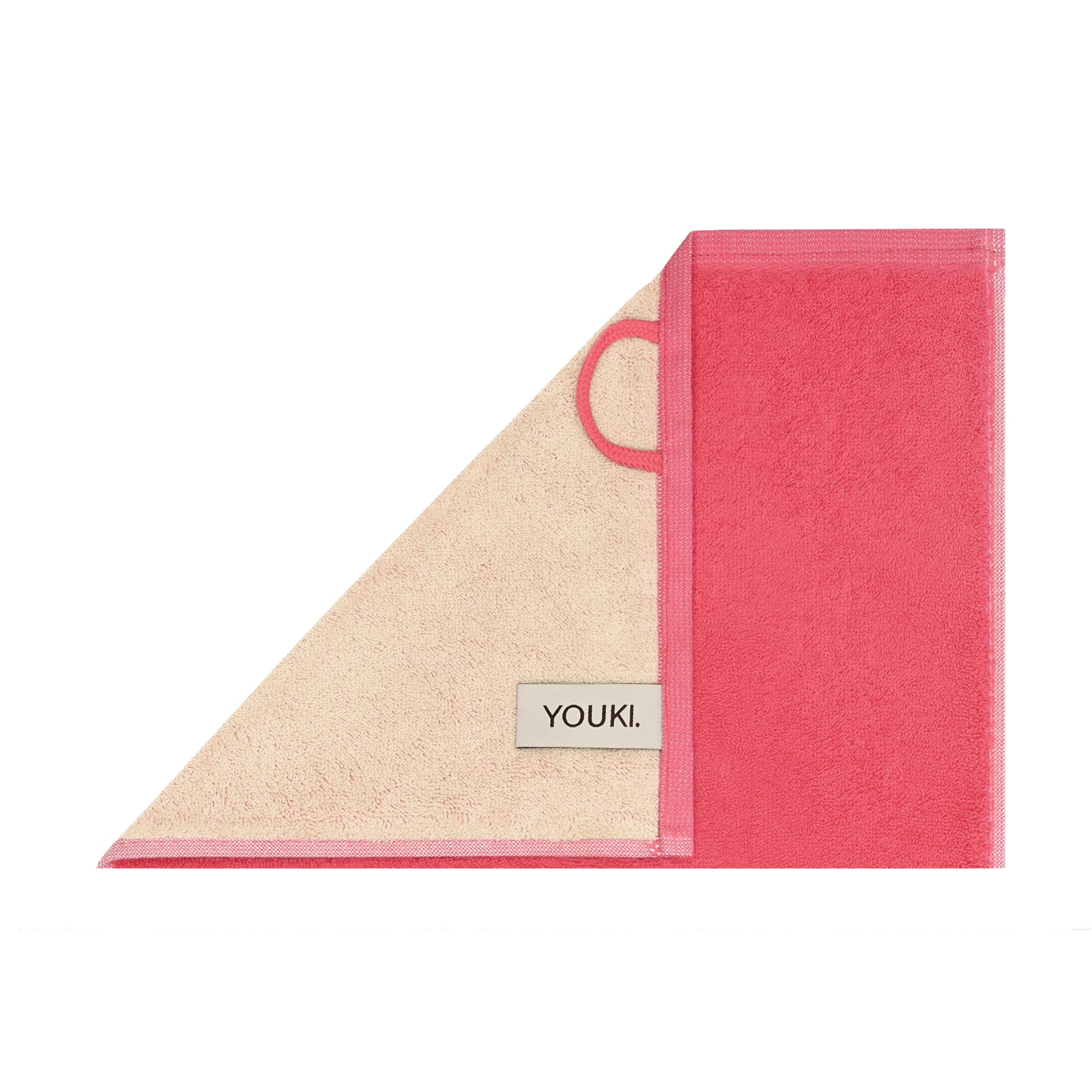 2er Set - Kleines Handtuch mit Buchstabe "E" – Natur / Pink / Orange