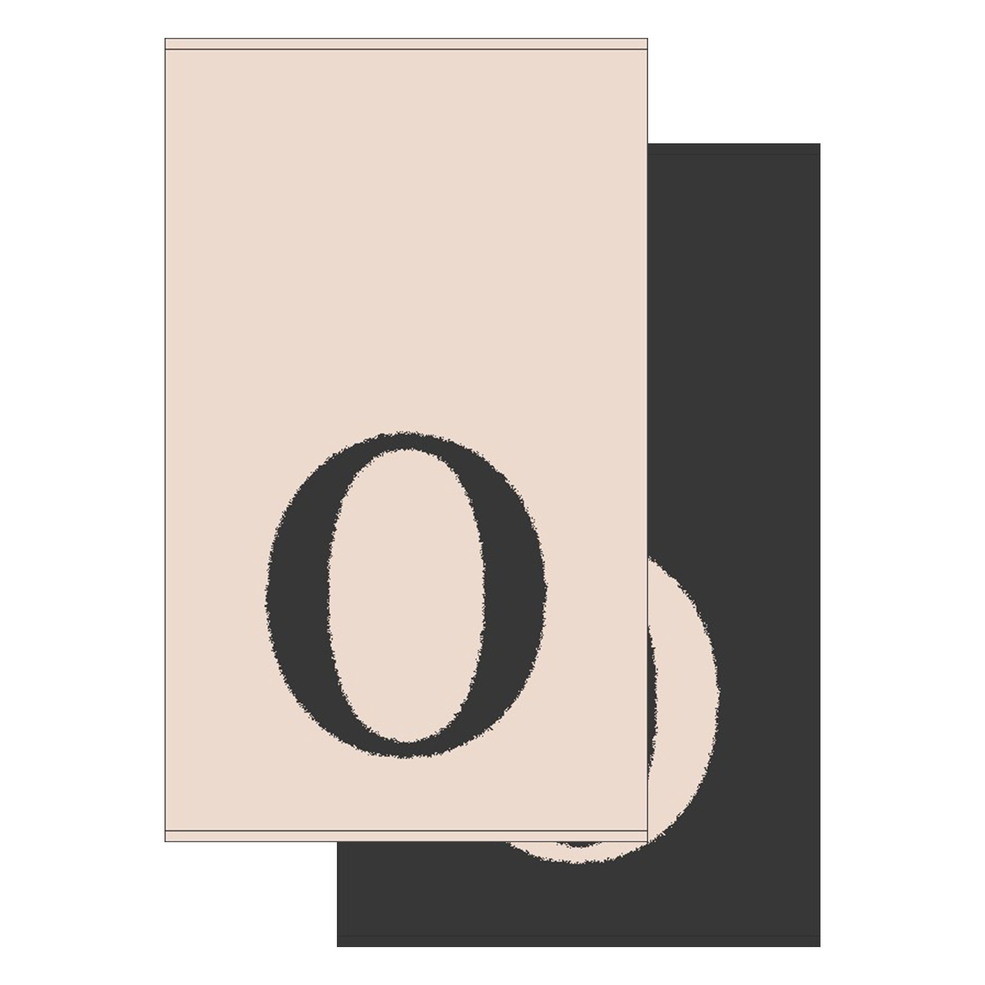 2er Set - Kleines Handtuch mit Buchstabe "O", 2 Farben  