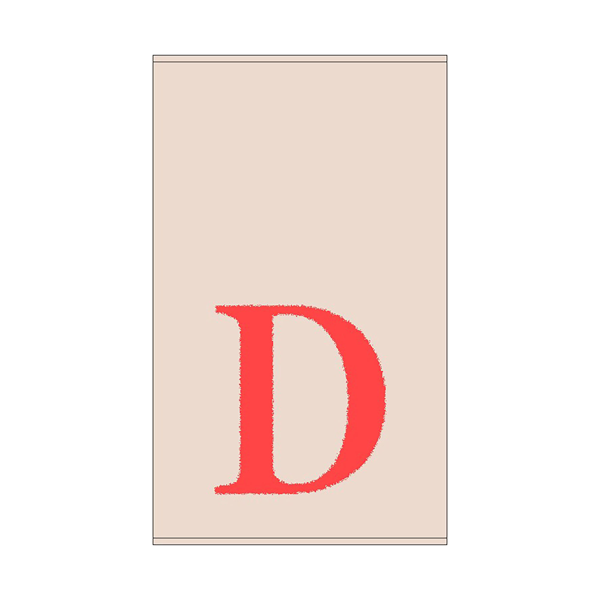 2er Set - Kleines Handtuch mit Buchstabe "D", 2 Farben 