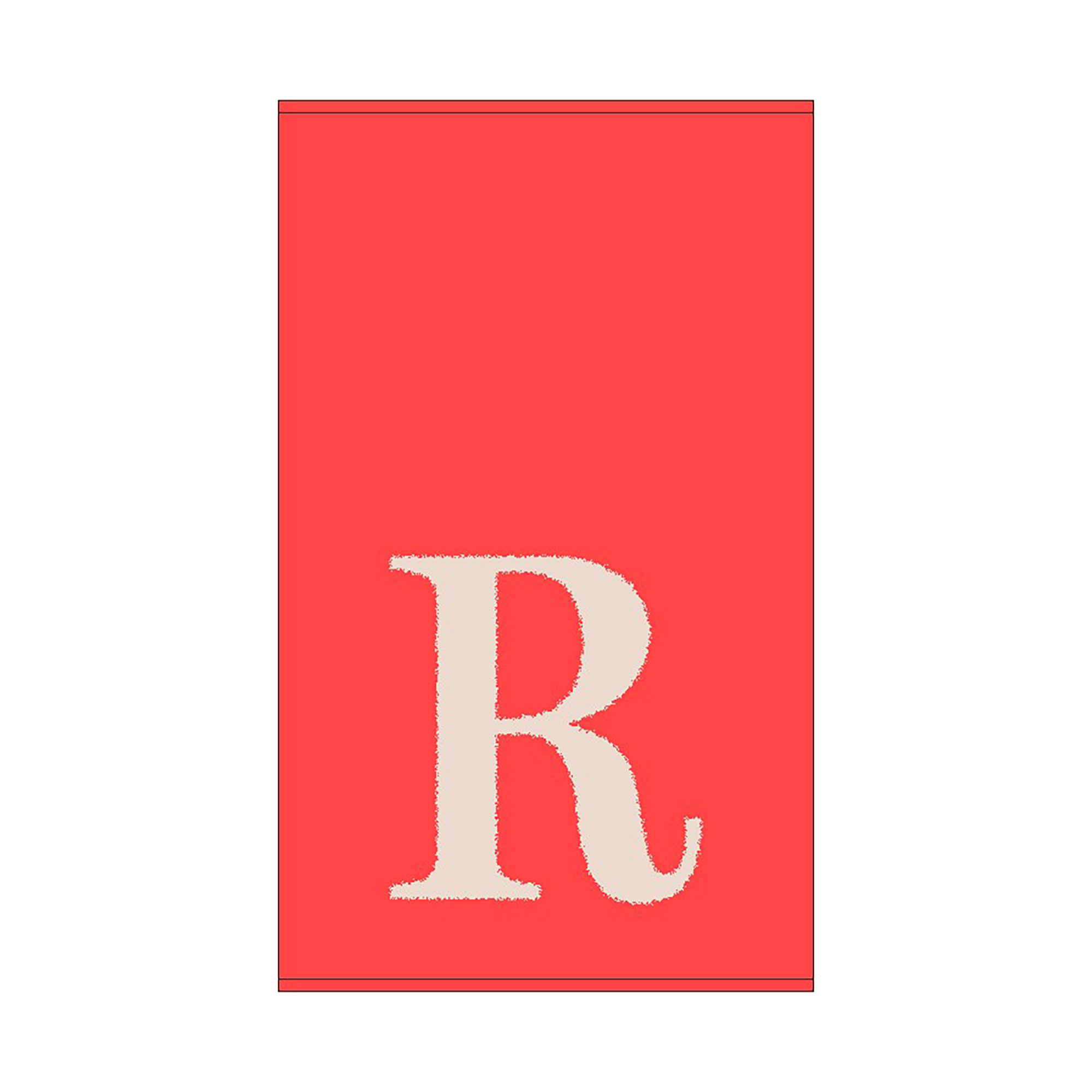 2er Set - Kleines Handtuch mit Buchstabe "R", 2 Farben   