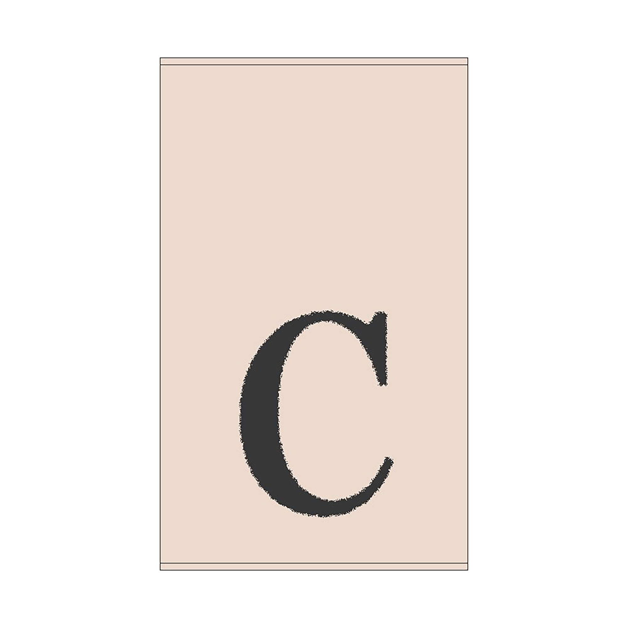 Kleines Handtuch mit Großbuchstaben C 2er Set - Kleines Handtuch mit Buchstabe "C", 2 Farben