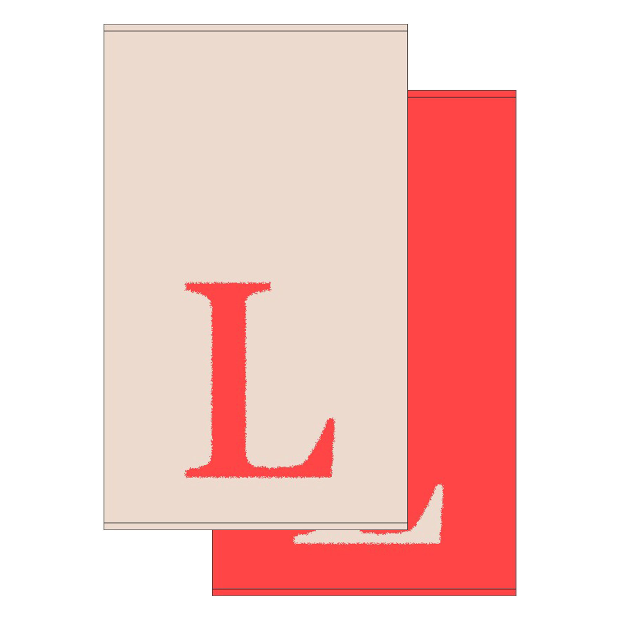 2er Set - Kleines Handtuch mit Buchstabe "L", 2 Farben   