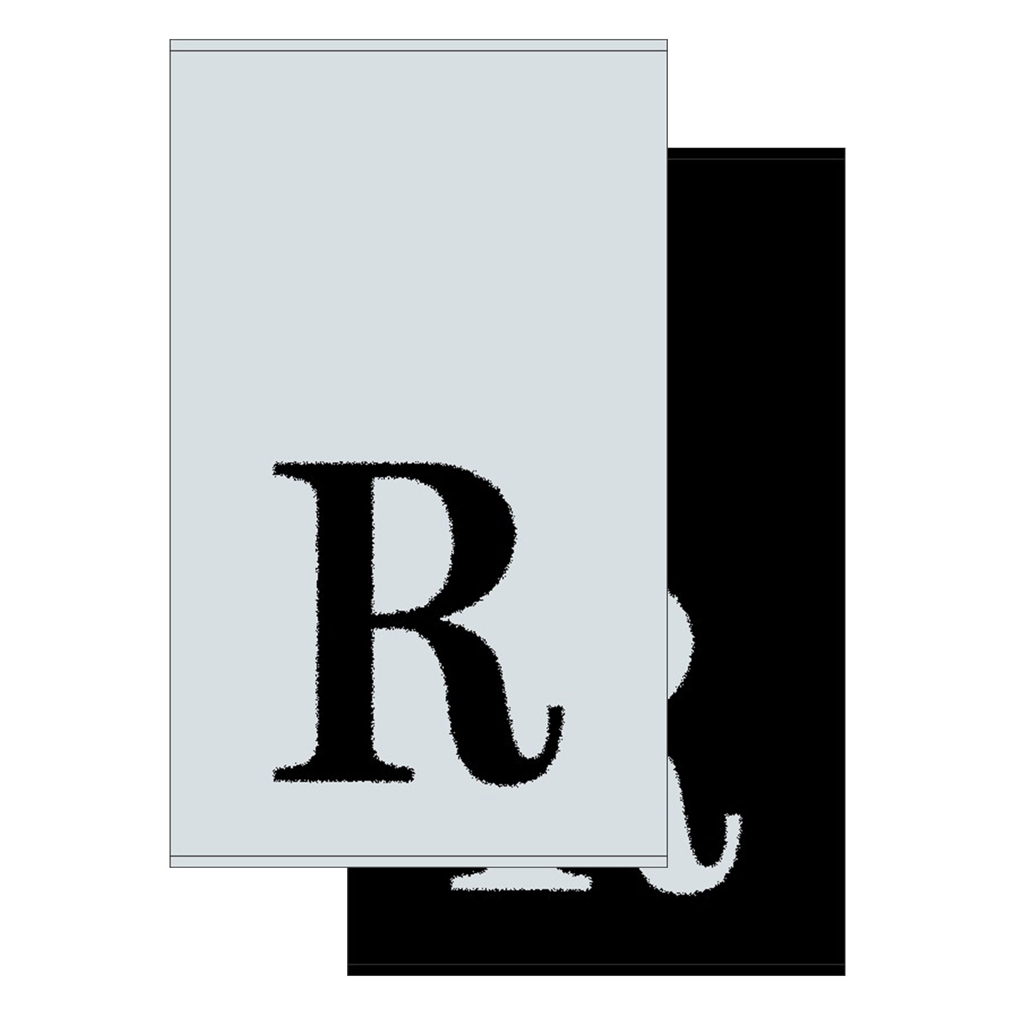 2er Set - Kleines Handtuch mit Buchstabe "R", 2 Farben   