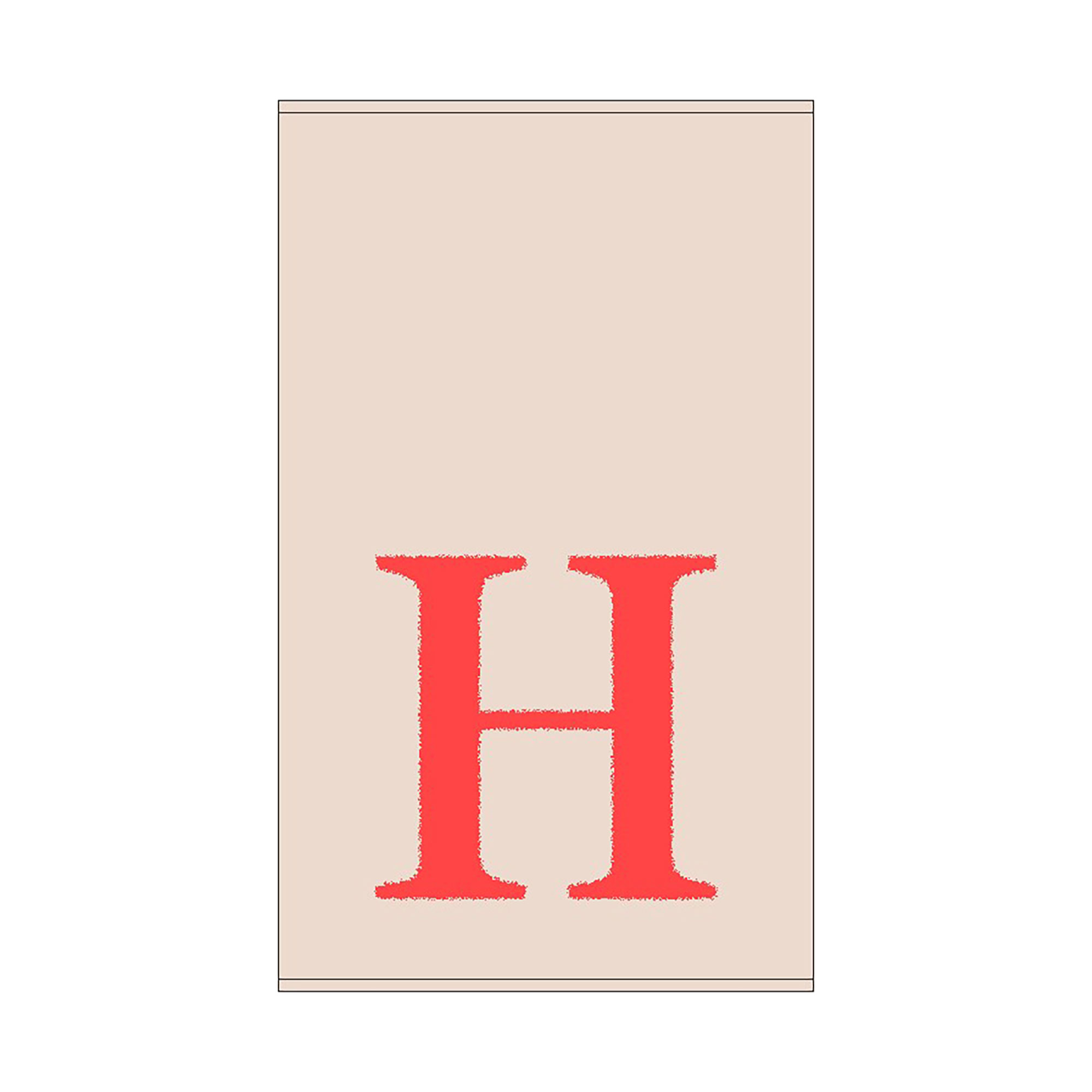 2er Set - Kleines Handtuch mit Buchstabe "H", 2 Farben 